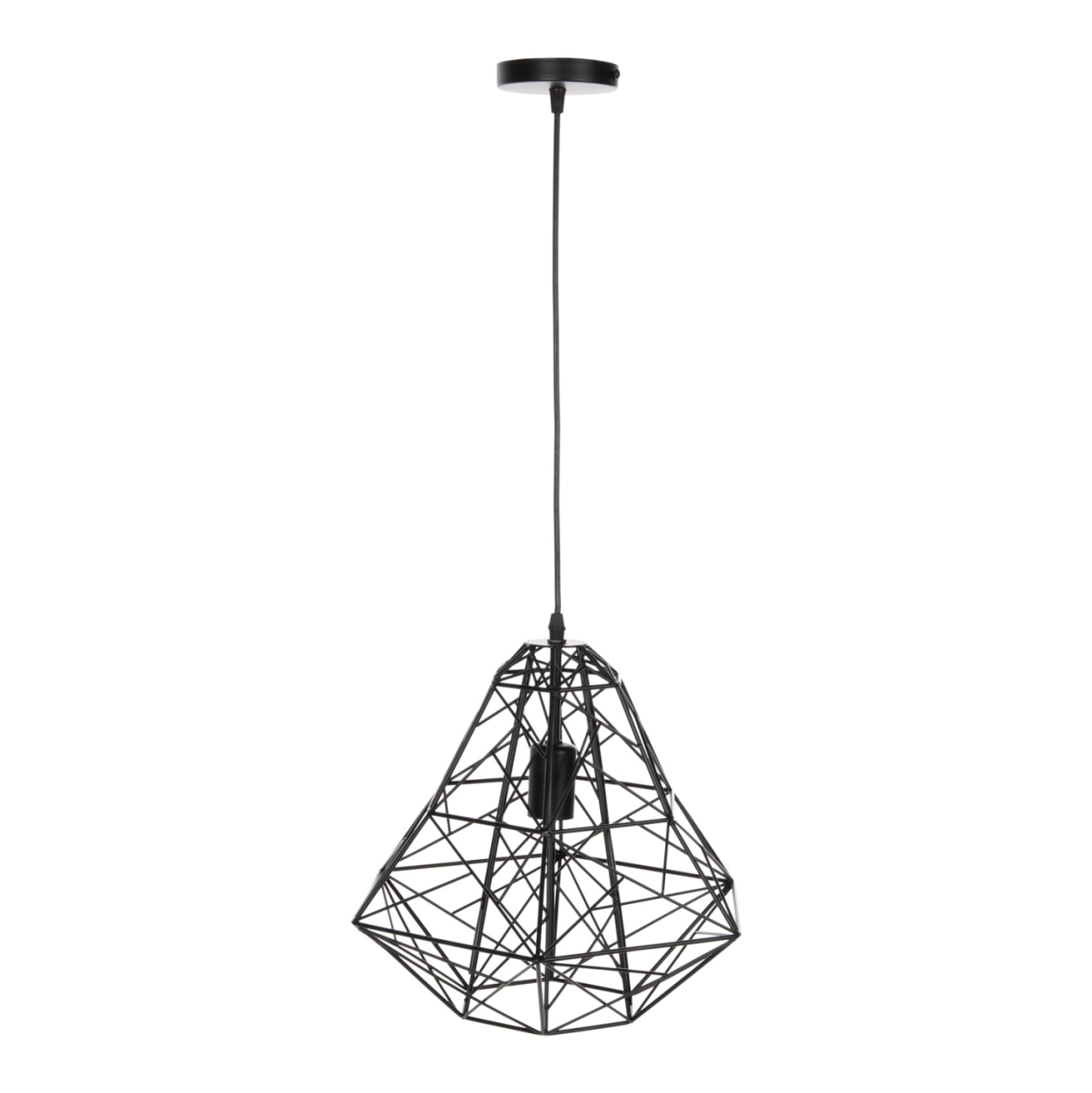 CEILING PENDANT LAMP HM4067 BLACK METAL MESH CAP 36x30x130Hcm. [3]