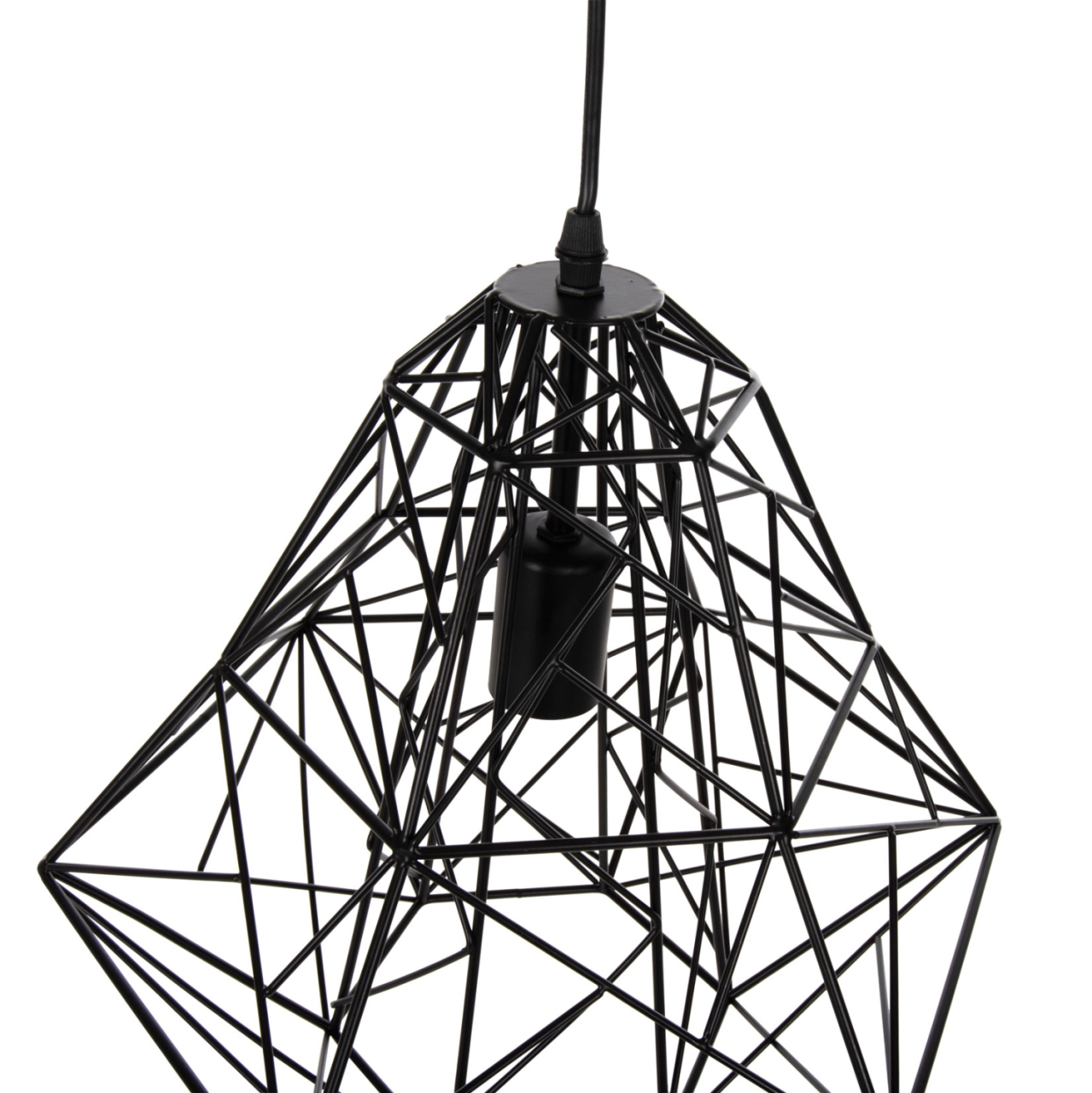 CEILING PENDANT LAMP HM4067 BLACK METAL MESH CAP 36x30x130Hcm. [4]