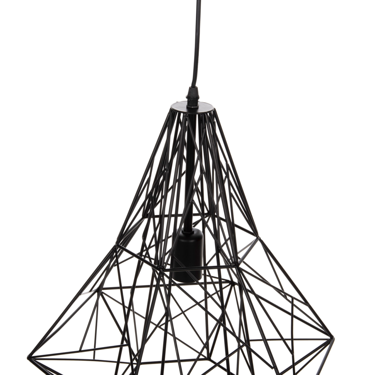CEILING PENDANT LAMP HM4068 BLACK METAL CAP 40x35x130Hcm. [4]