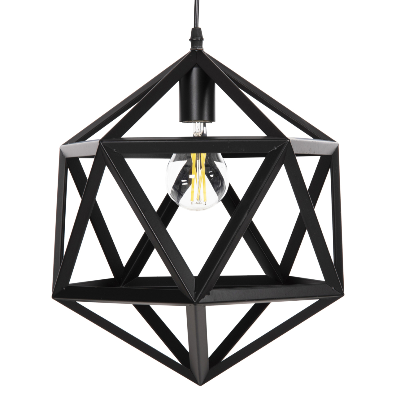 CEILING PENDANT LAMP HM4073 BLACK METAL 30x30x35H cm. [3]