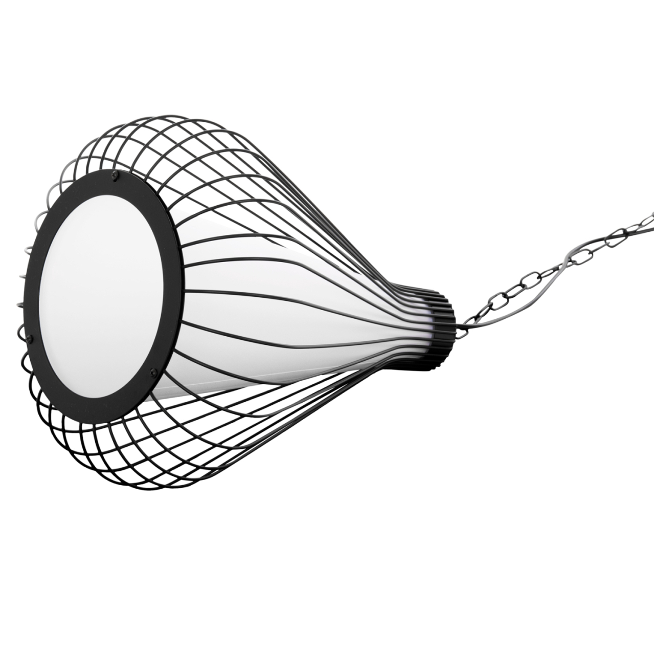 CEILING PENDANT LAMP HM4074 BLACK METAL CAP Φ33x141Hcm. [5]
