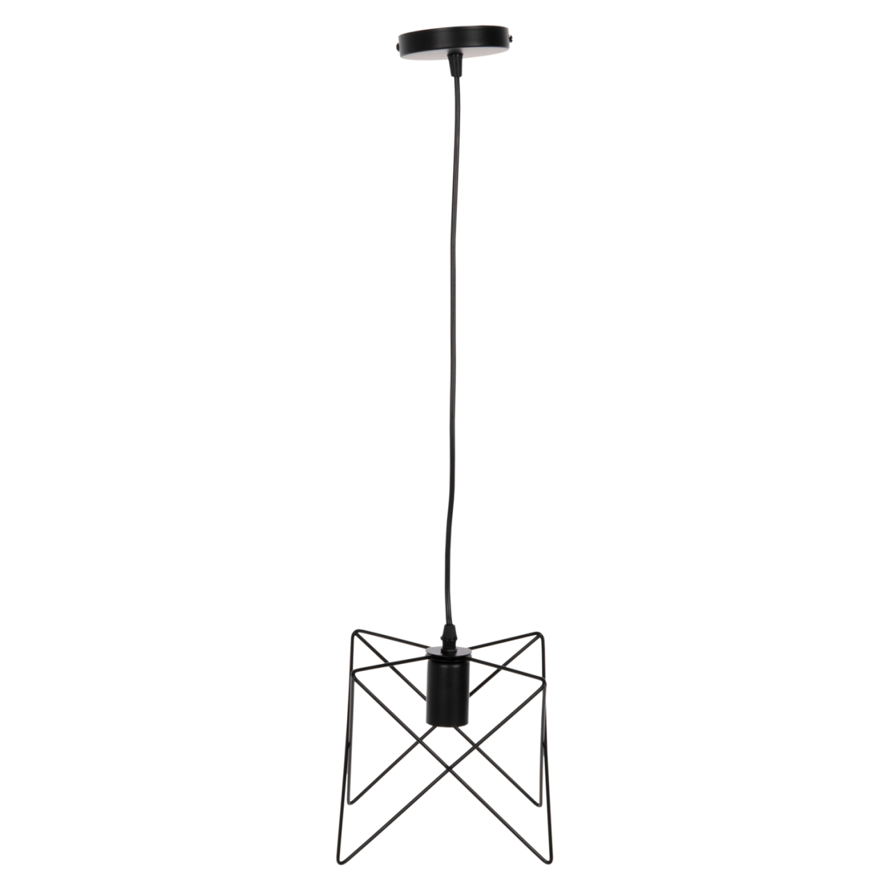 CEILING PENDANT LAMP HM4075 BLACK METAL CAP 18x17x120Hcm. [3]