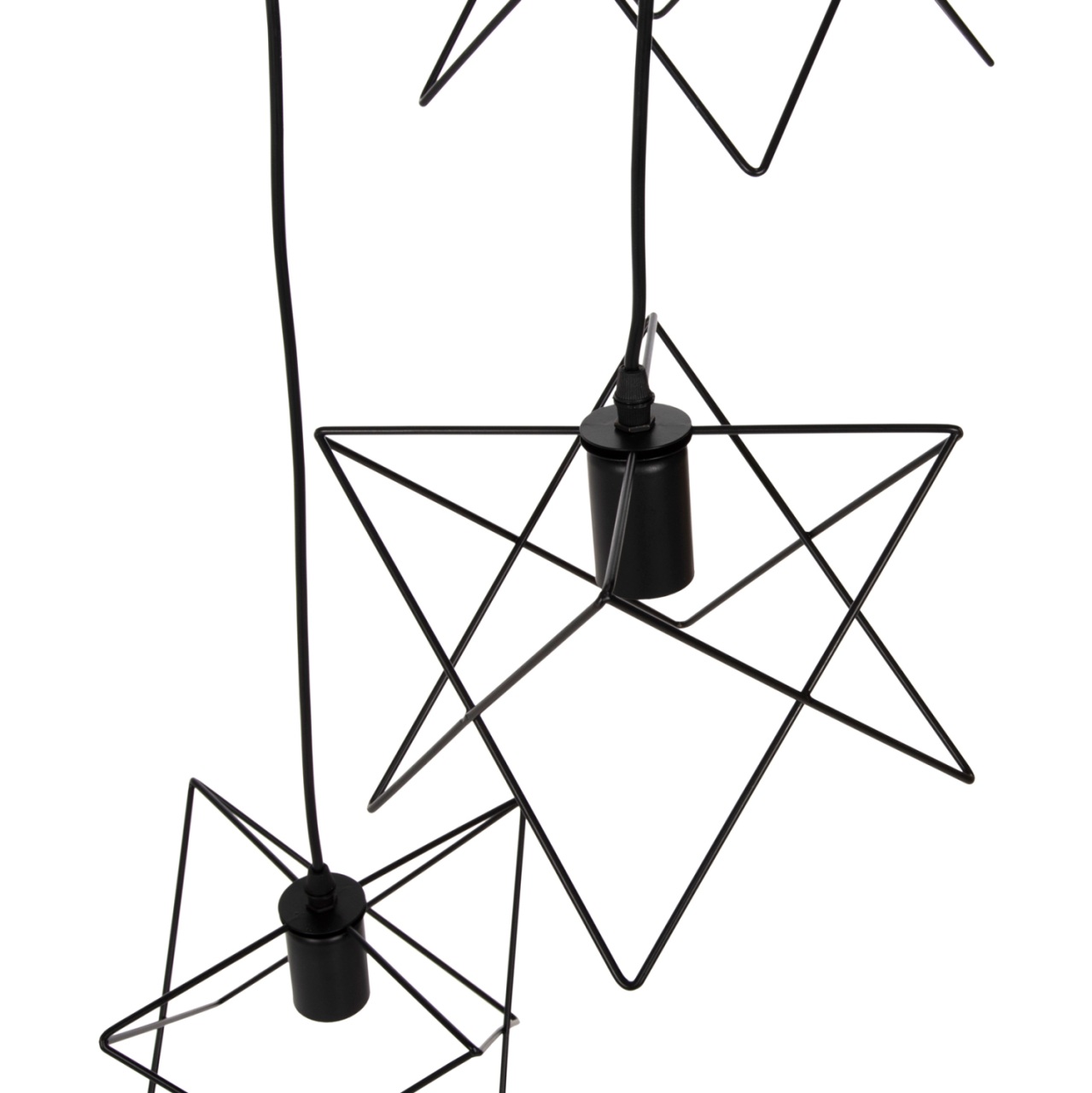 CEILING PENDANT LAMP HM4076 3-LIGHT BLACK METAL Φ23x122Hcm. [4]