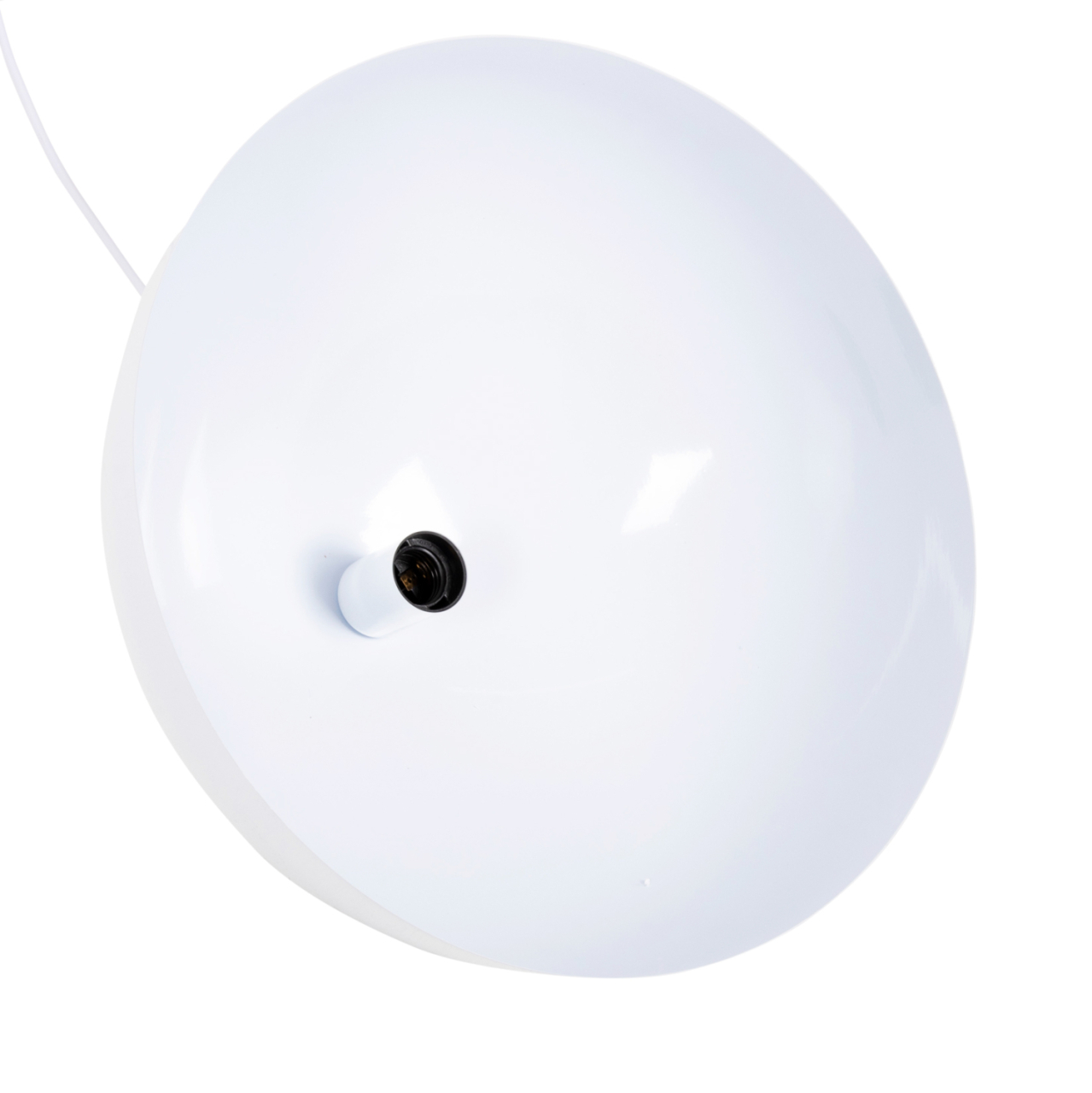 CEILING PENDANT LAMP HM4079 WHITE METAL ROUND CAP Φ40x125Hcm. [3]
