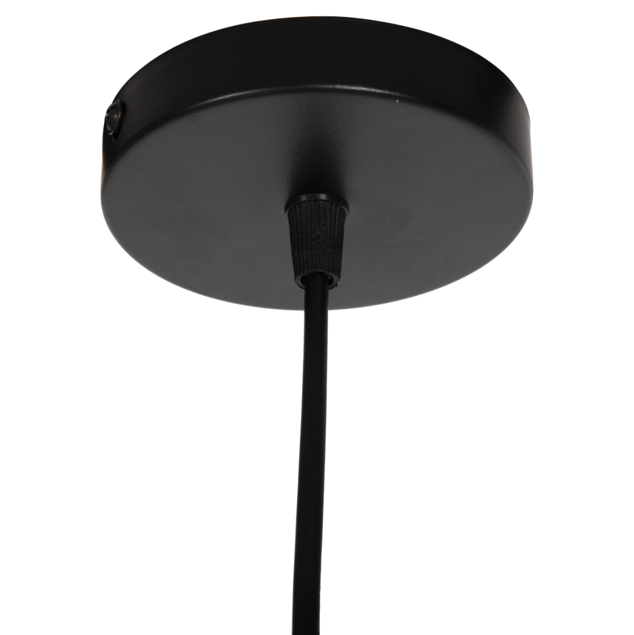 CEILING PENDANT LAMP HM4080 BLACK METAL-WOODEN DETAIL ON TOP 35x35x112H cm. [7]