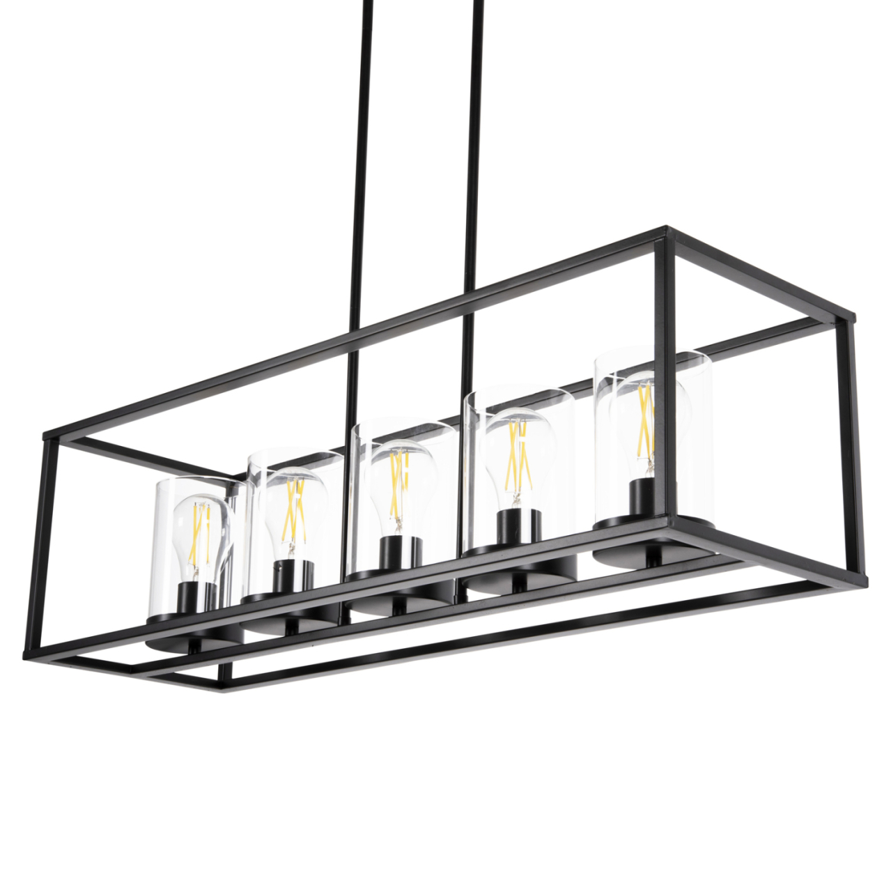 CEILING PENDANT LAMP HM4082 BLACK AND GLASS 80x25x23,5-85H cm. [4]