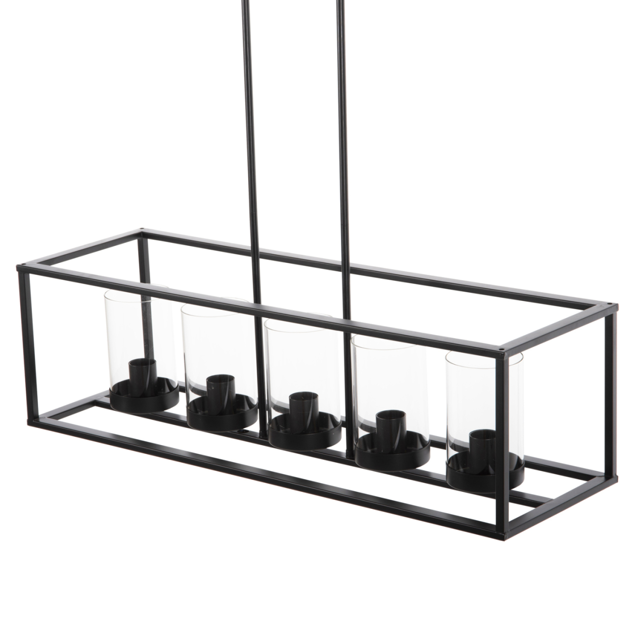 CEILING PENDANT LAMP HM4082 BLACK AND GLASS 80x25x23,5-85H cm. [3]