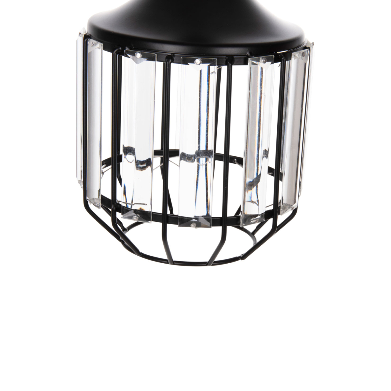 CEILING PENDANT LAMP HM4084 3-LIGHT BLACK METAL-GLASS Φ14x123Hcm. [3]