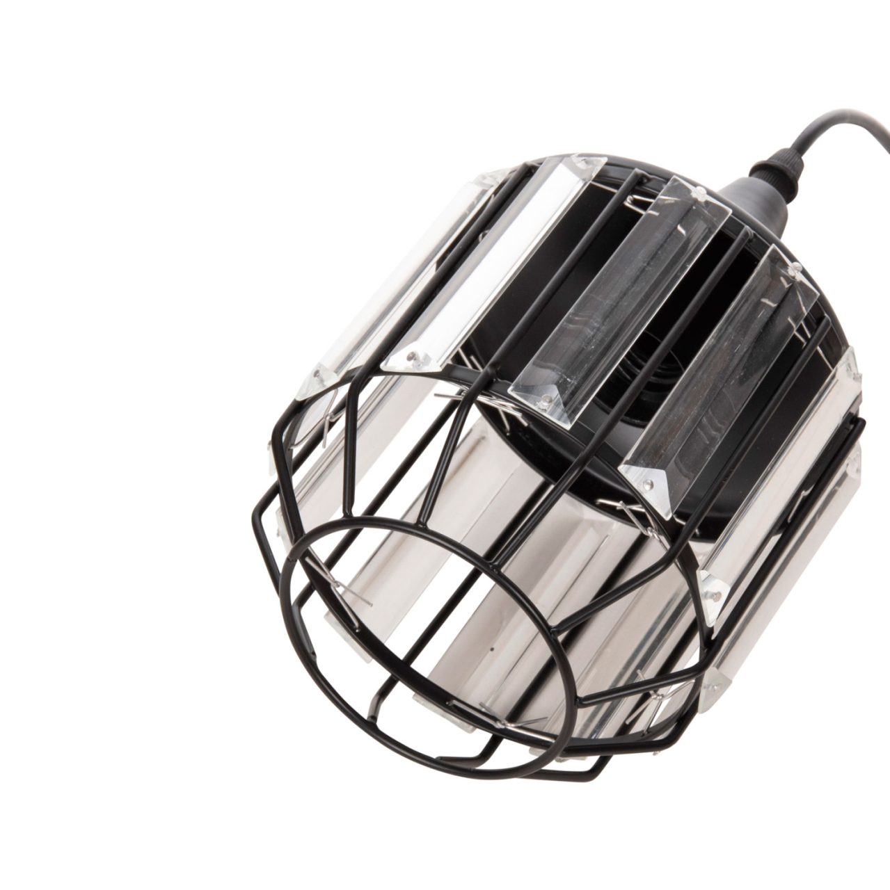 CEILING PENDANT LAMP HM4084 3-LIGHT BLACK METAL-GLASS Φ14x123Hcm. [6]