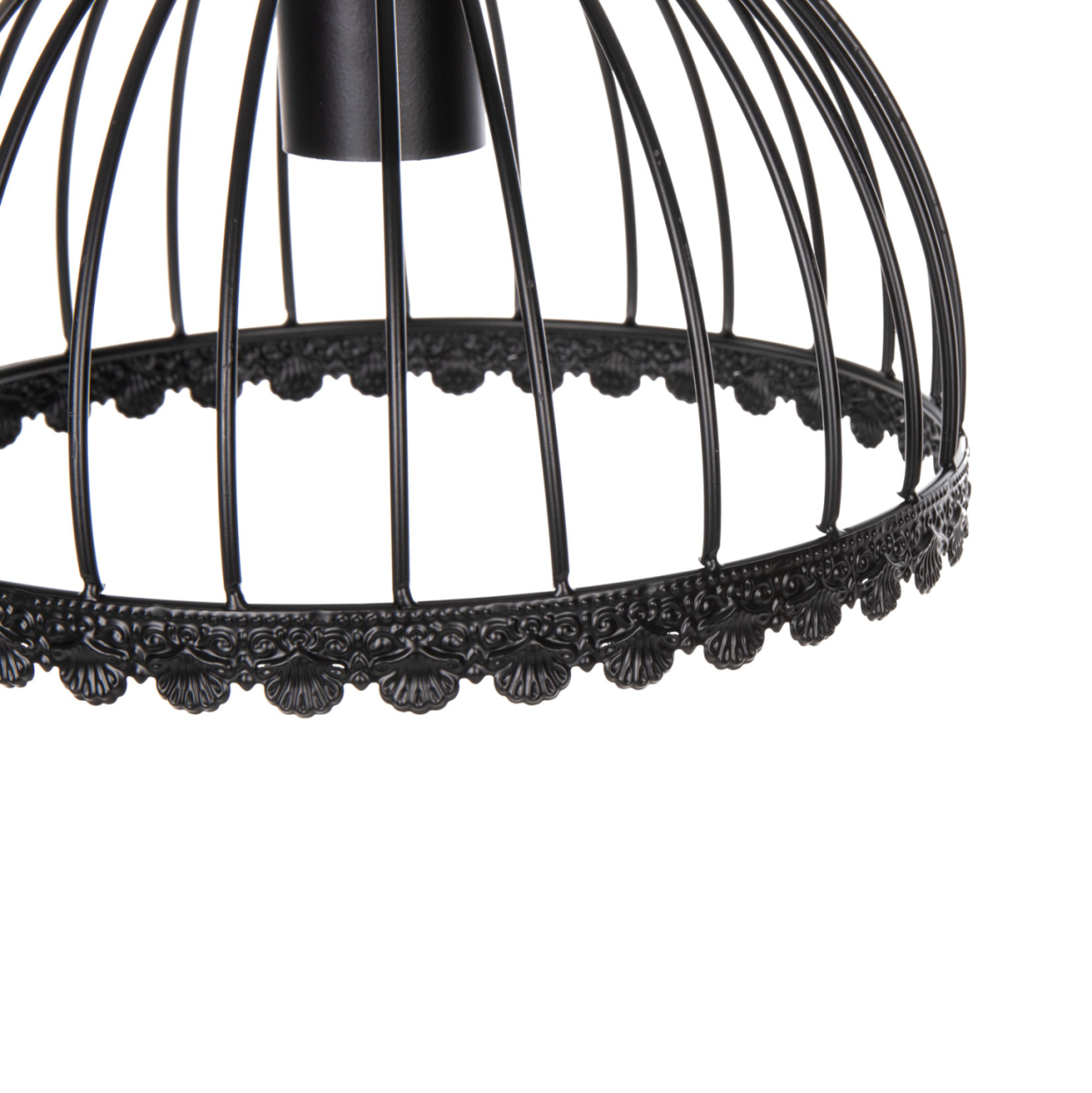 CEILING PENDANT LAMP HM4086 3-LIGHT BLACK METAL CAPS LIKE UMBRELLAS Φ22x123Hcm. [4]