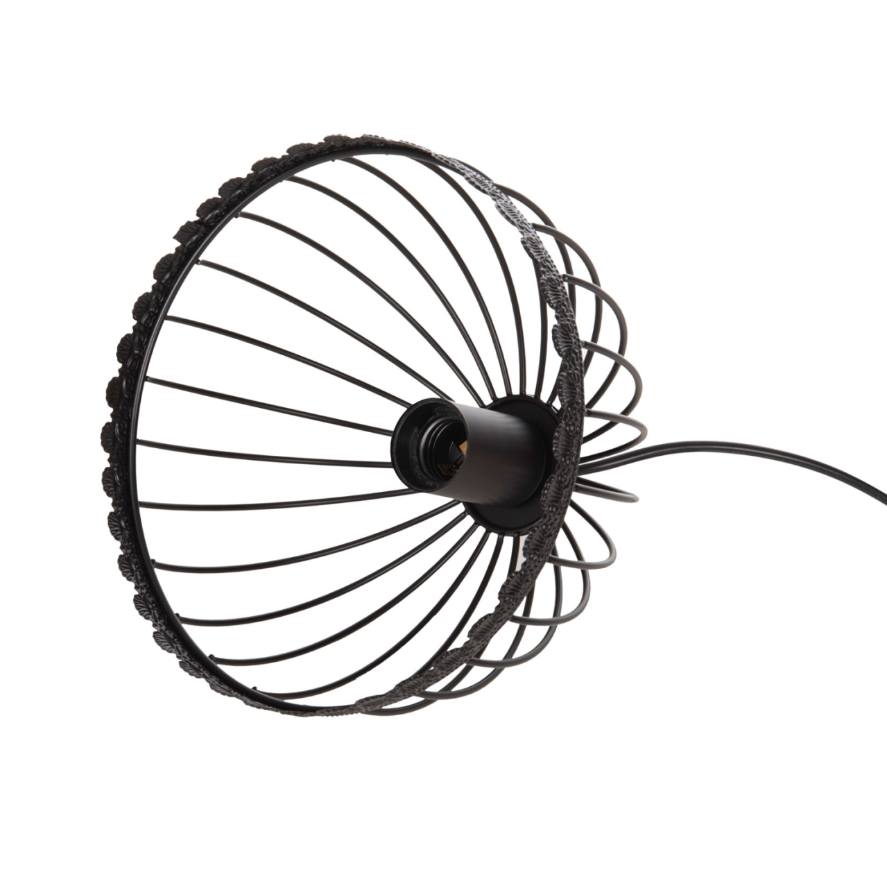 CEILING PENDANT LAMP HM4086 3-LIGHT BLACK METAL CAPS LIKE UMBRELLAS Φ22x123Hcm. [5]
