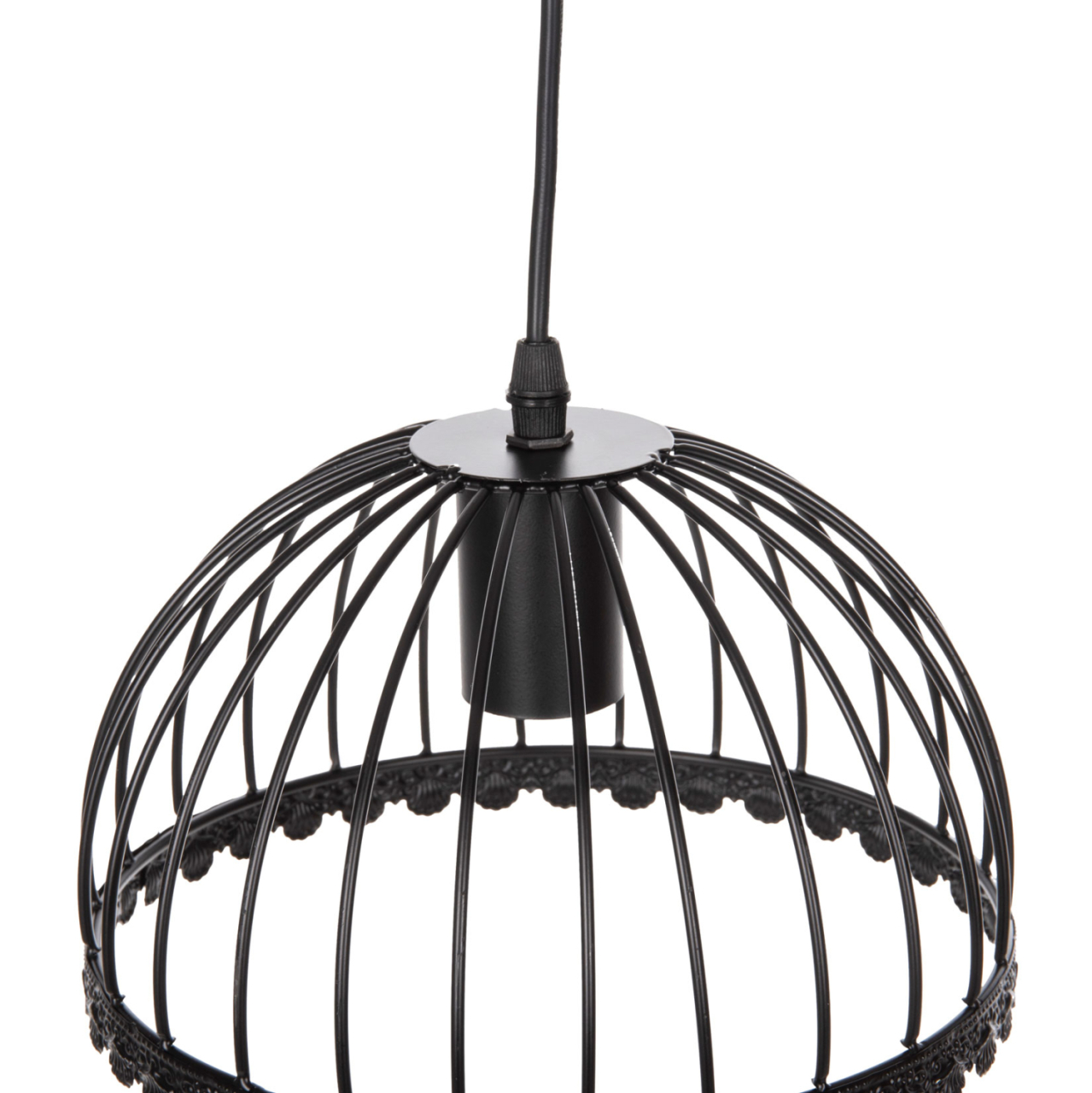 CEILING PENDANT LAMP HM4086 3-LIGHT BLACK METAL CAPS LIKE UMBRELLAS Φ22x123Hcm. [3]