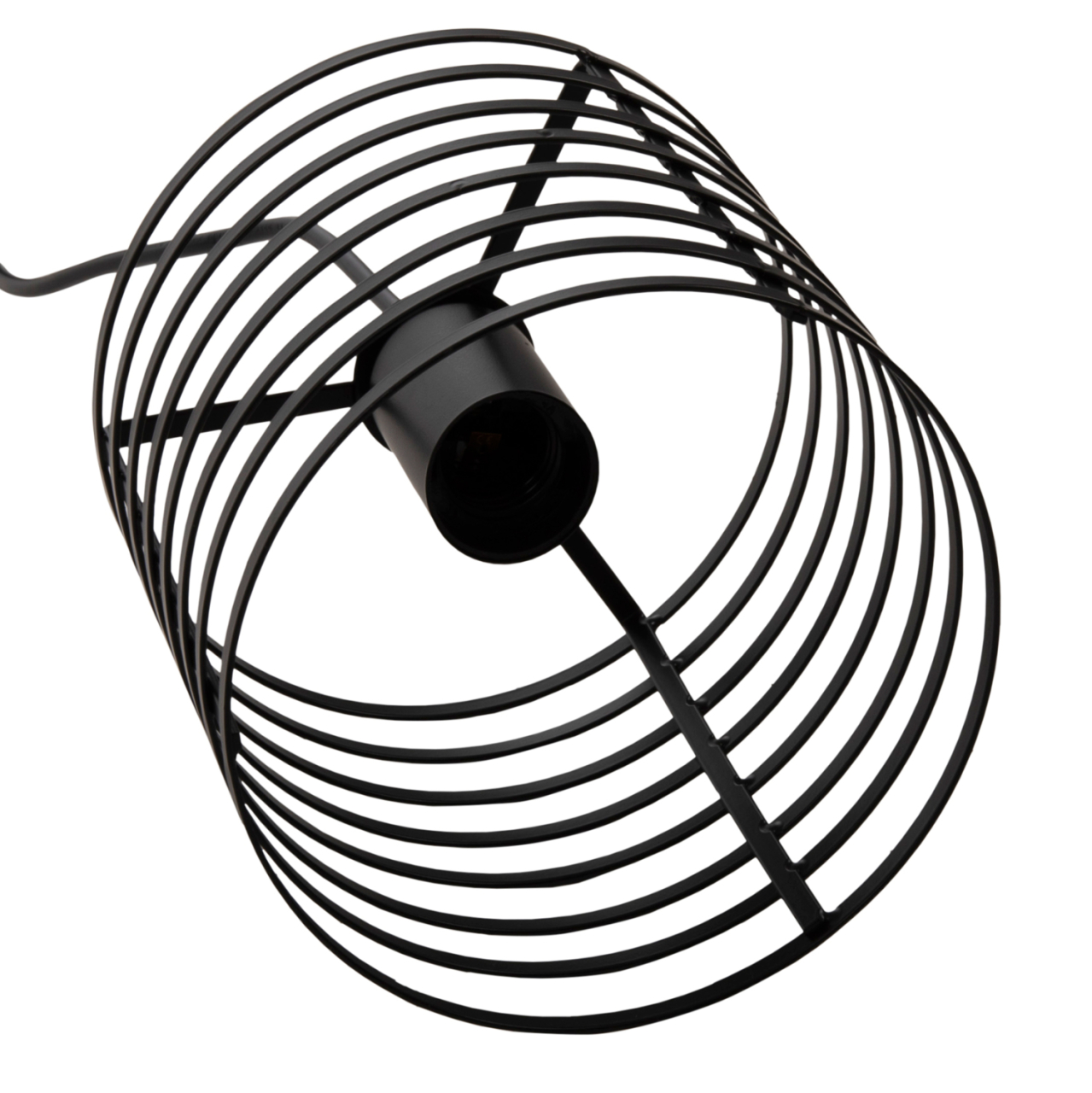 CEILING PENDANT LAMP HM4090 BLACK CYLINDRICAL METAL CAP Φ16x124Hcm. [6]
