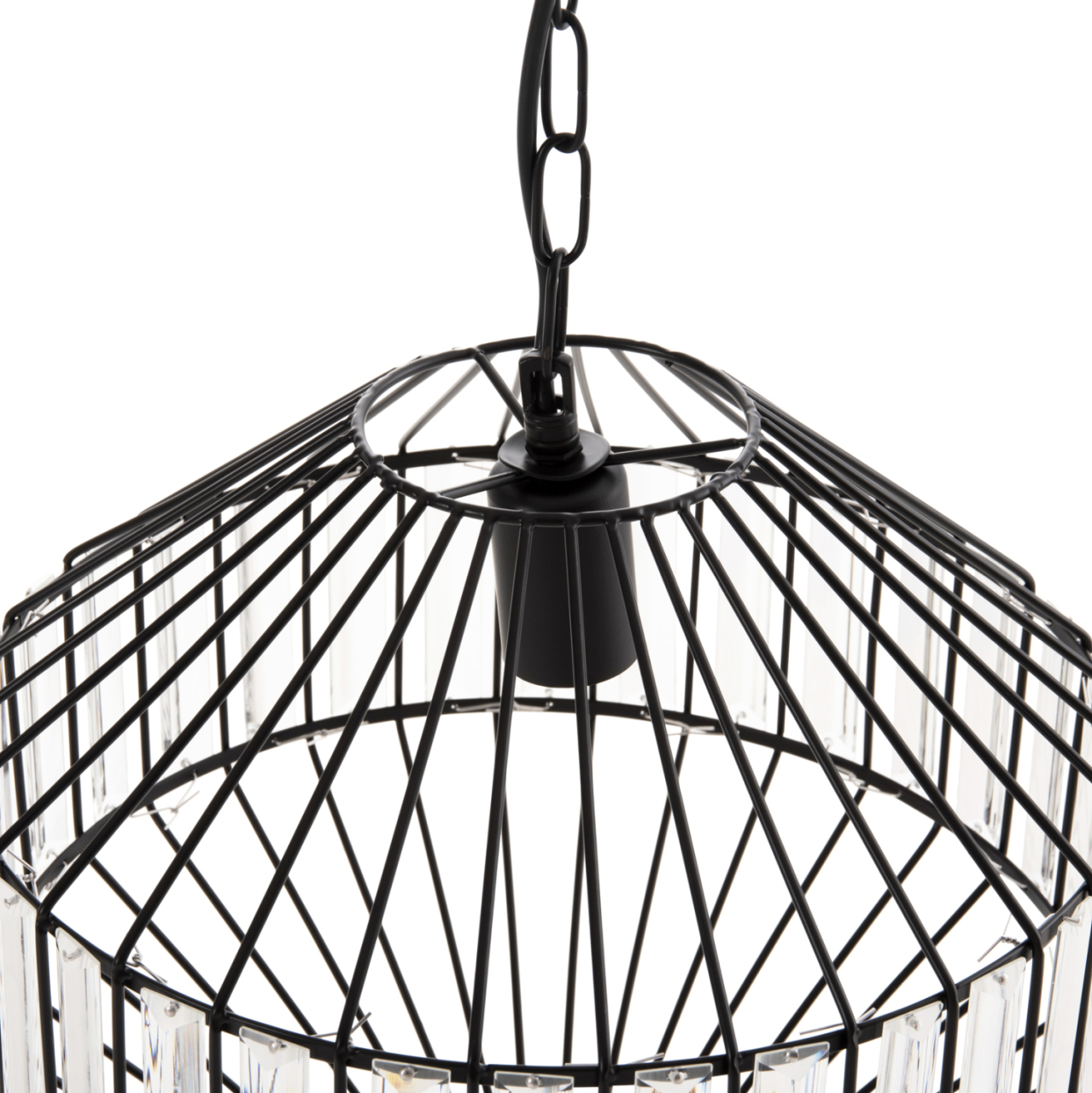 CEILING PENDANT LAMP HM4092 BLACK METAL CAP Φ33,5x29-127,5Hcm. [4]