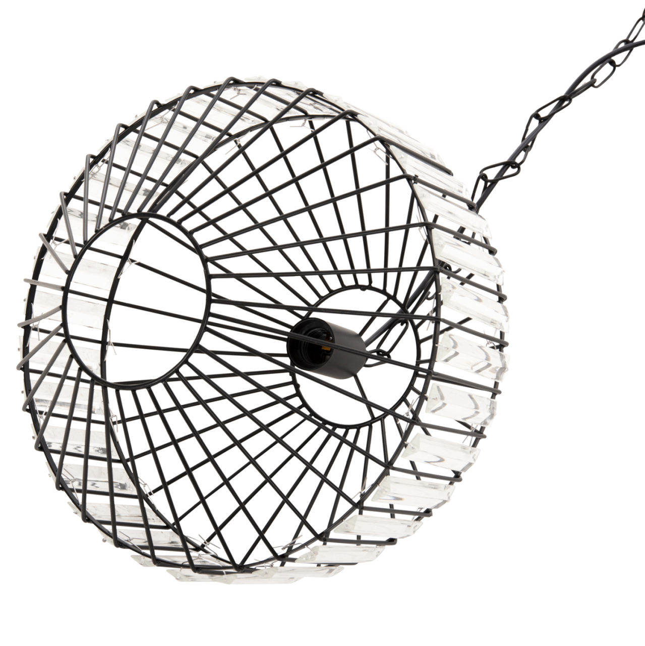 CEILING PENDANT LAMP HM4092 BLACK METAL CAP Φ33,5x29-127,5Hcm. [5]