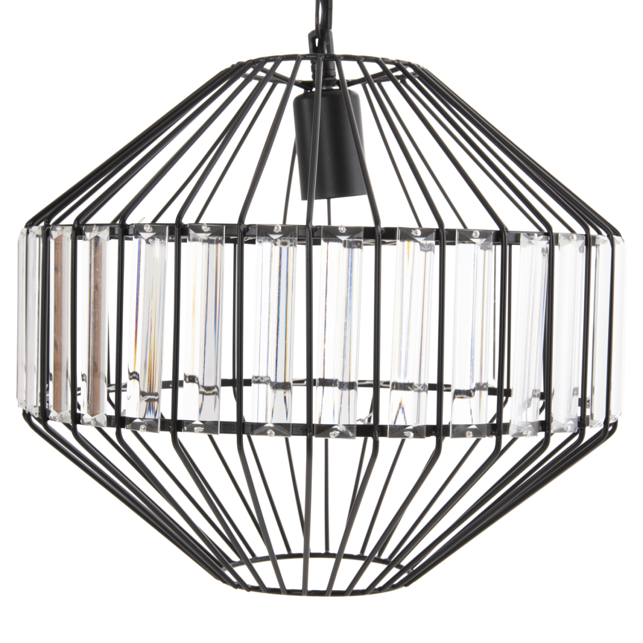 CEILING PENDANT LAMP HM4092 BLACK METAL CAP Φ33,5x29-127,5Hcm. [3]