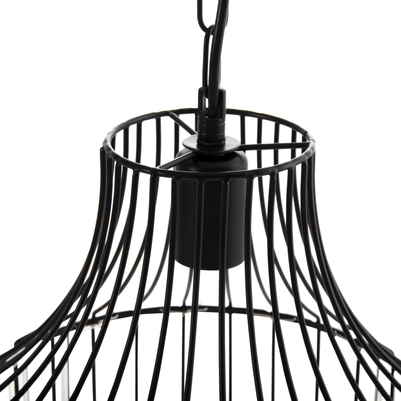 CEILING PENDANT LAMP HM4093 BLACK METAL AND GLASS Φ29x38-137Hcm. [4]