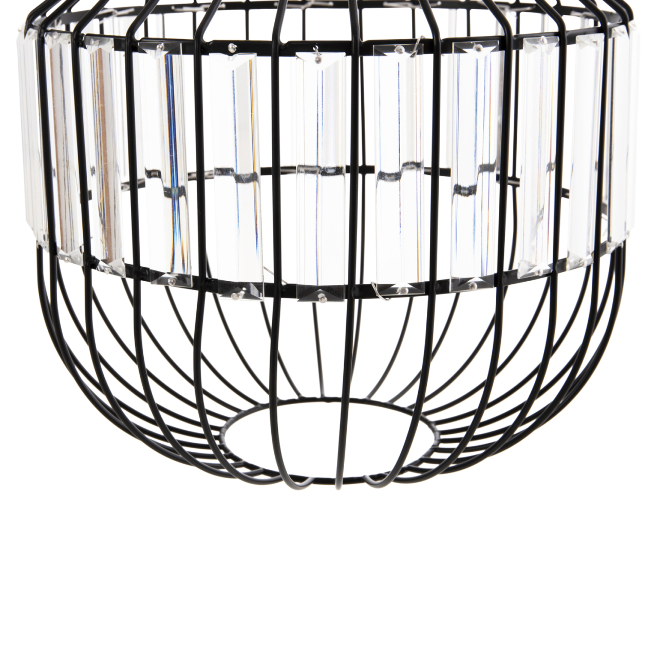 CEILING PENDANT LAMP HM4093 BLACK METAL AND GLASS Φ29x38-137Hcm. [3]