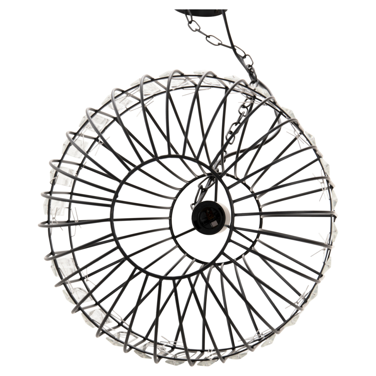 CEILING PENDANT LAMP HM4093 BLACK METAL AND GLASS Φ29x38-137Hcm. [6]