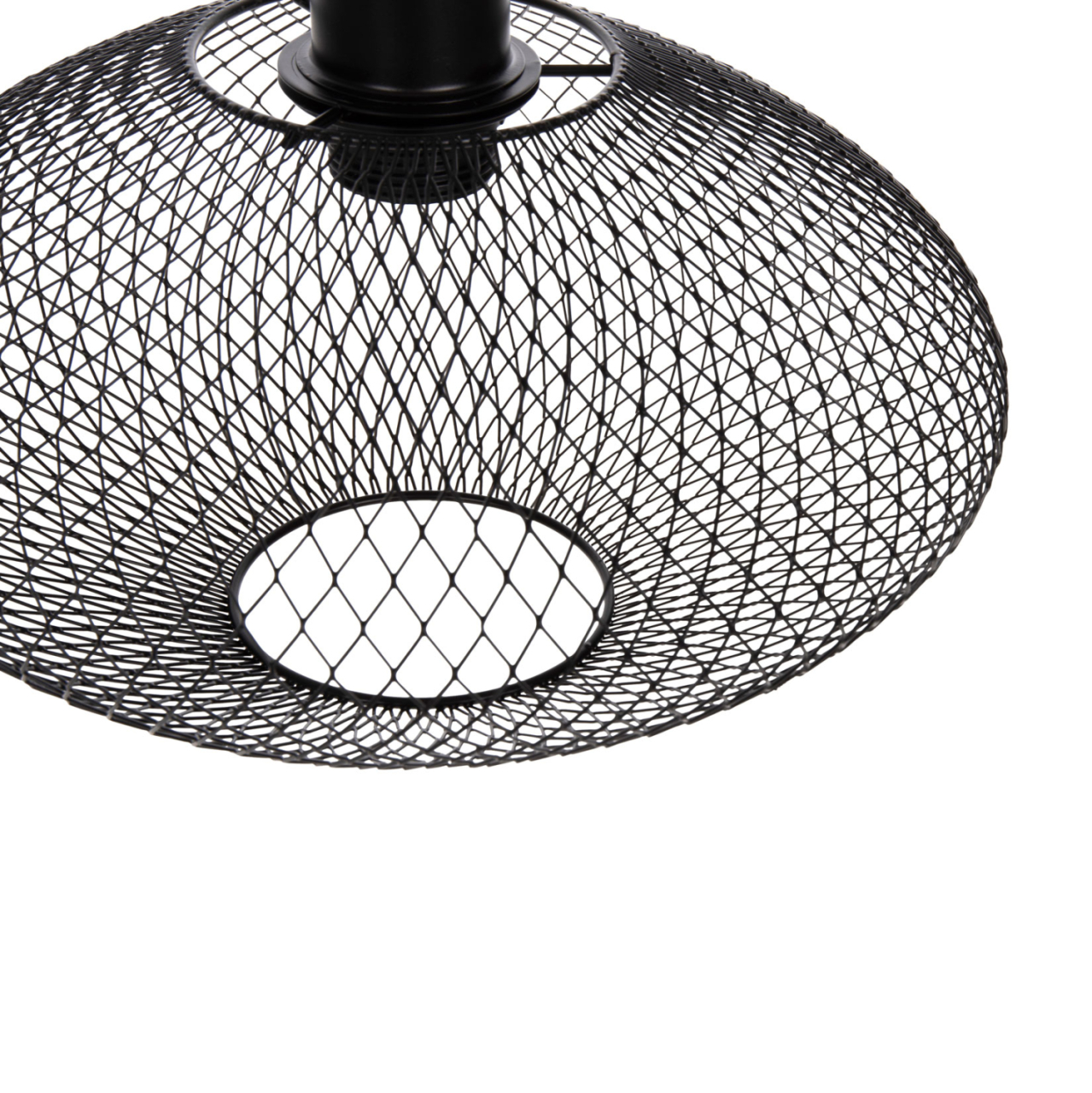 CEILING PENDANT LAMP HM4094 BLACK METAL MESH CAP Φ30x125Hcm. [4]
