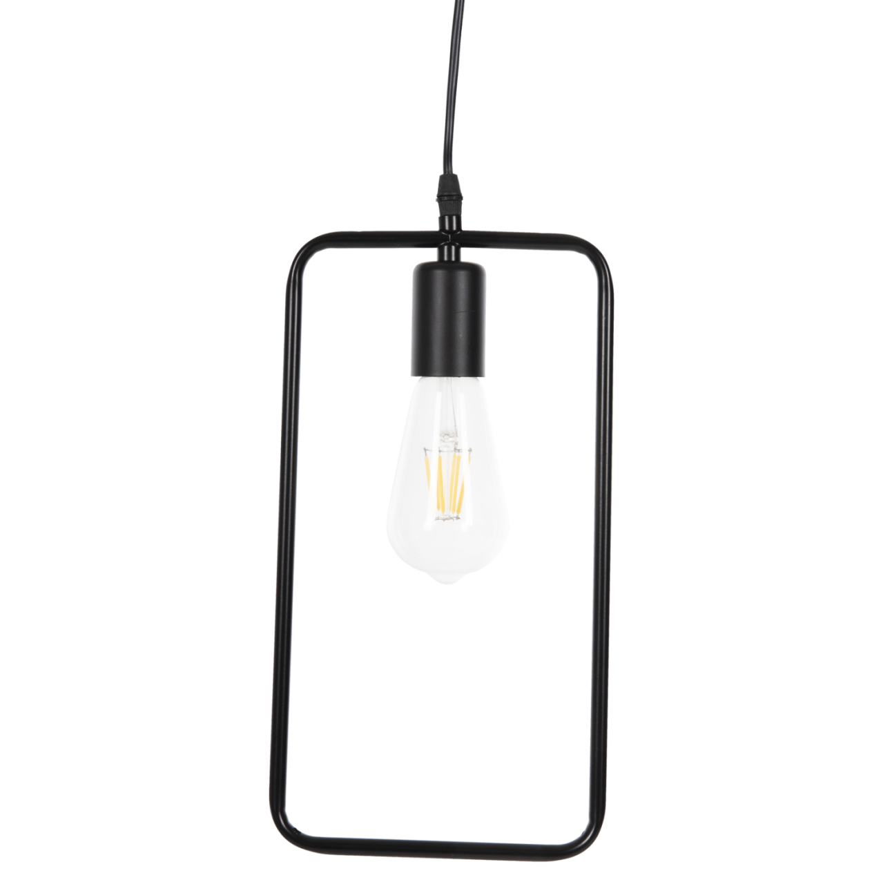 CEILING PENDANT LAMP HM4097 BLACK METAL RECTANGLE 17,5x133H cm. [3]