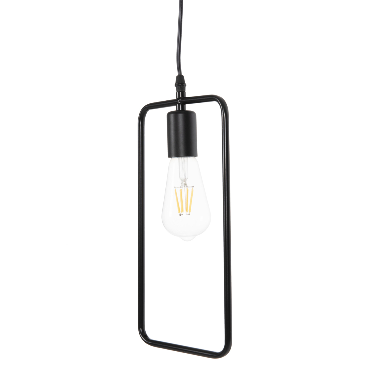 CEILING PENDANT LAMP HM4097 BLACK METAL RECTANGLE 17,5x133H cm. [4]