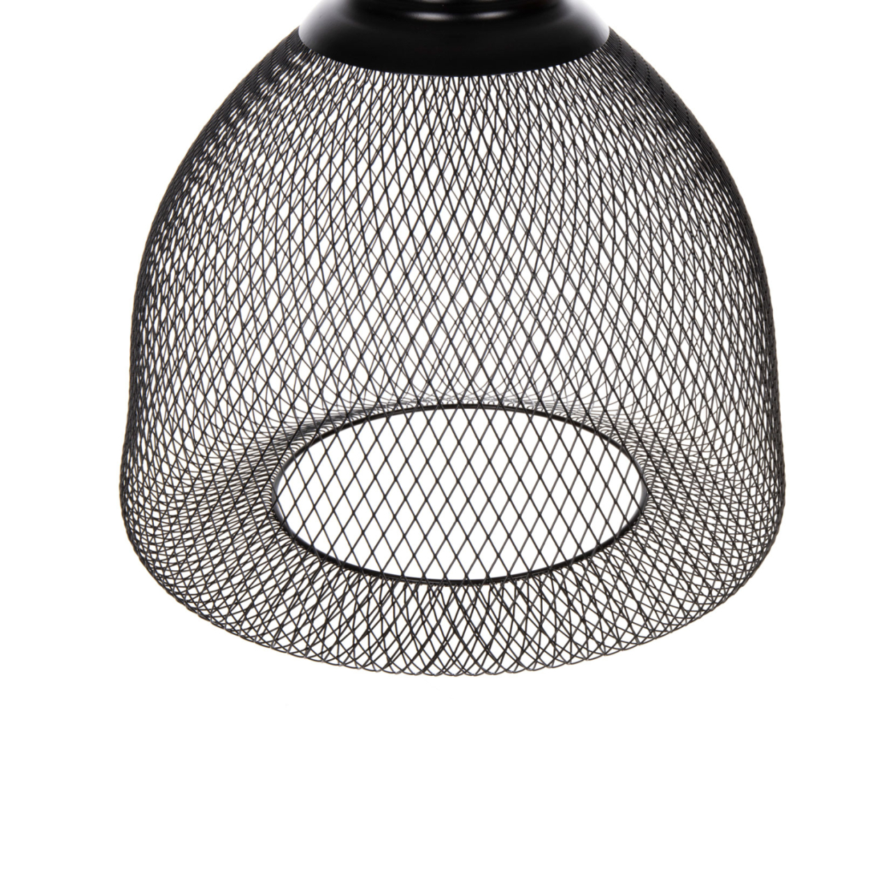 CEILING PENDANT LAMP HM4100 BLACK METAL MESH BEL-SHAPED CAP Φ32x137Hcm. [3]