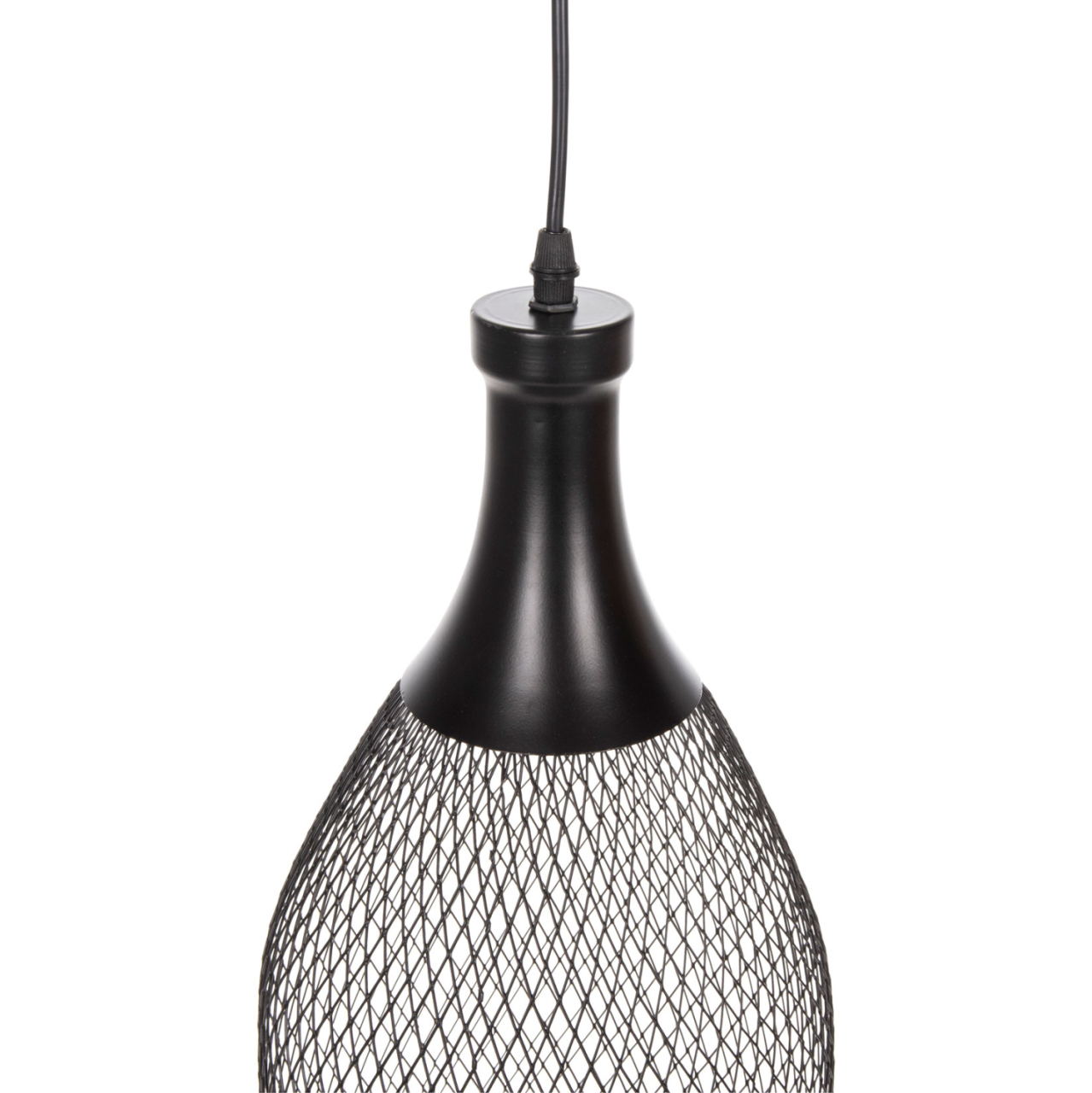 CEILING PENDANT LAMP HM4105 BLACK METAL MESH CAP Φ20x145Hcm. [5]