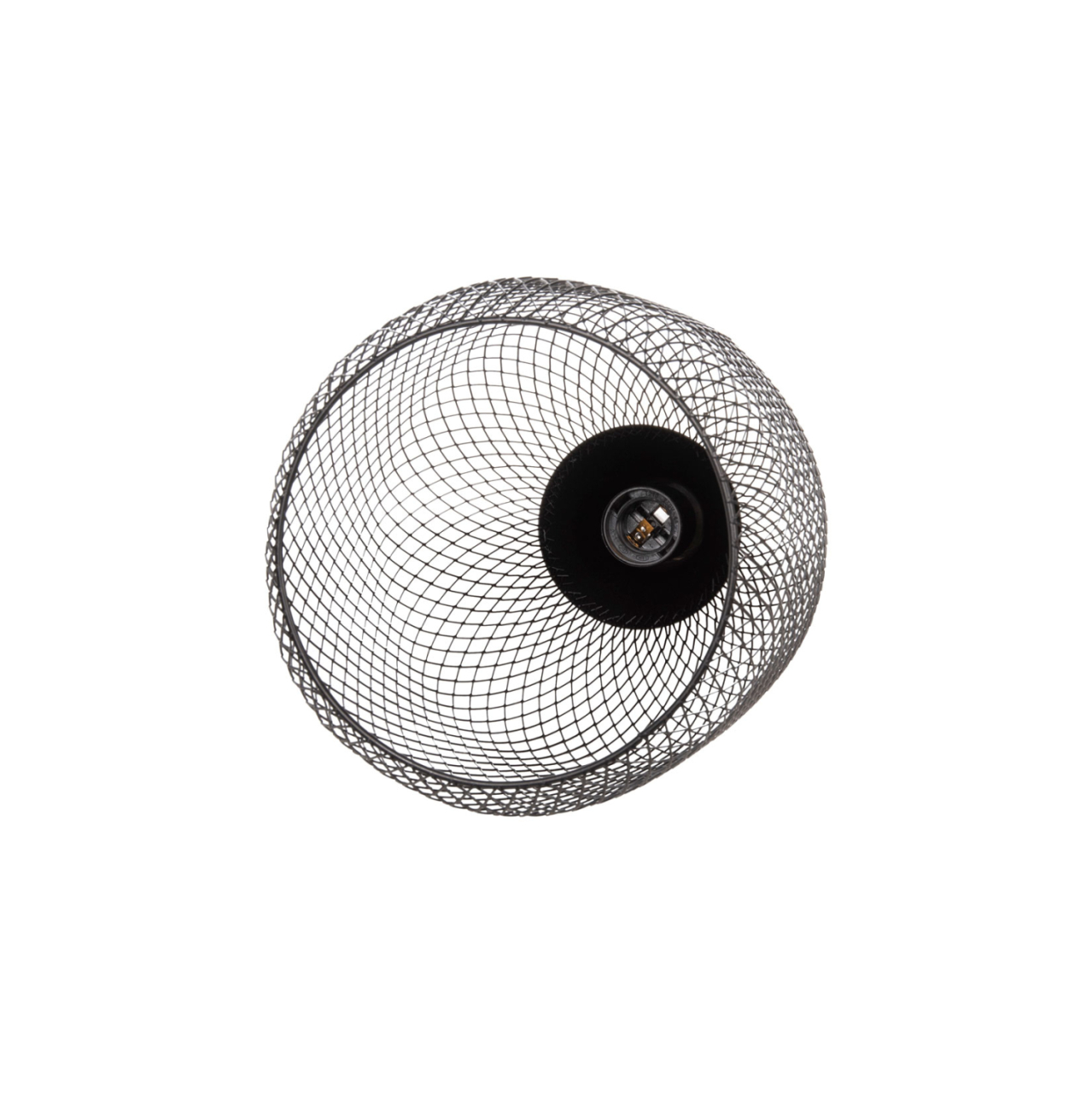 CEILING PENDANT LAMP HM4105 BLACK METAL MESH CAP Φ20x145Hcm. [6]