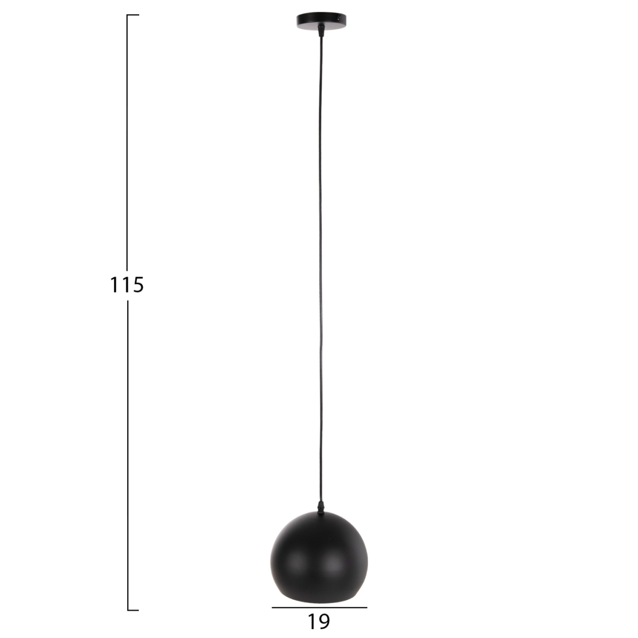 CEILING PENDANT LAMP HM4107 BLACK METAL CAP 19x19x115Hcm. [2]