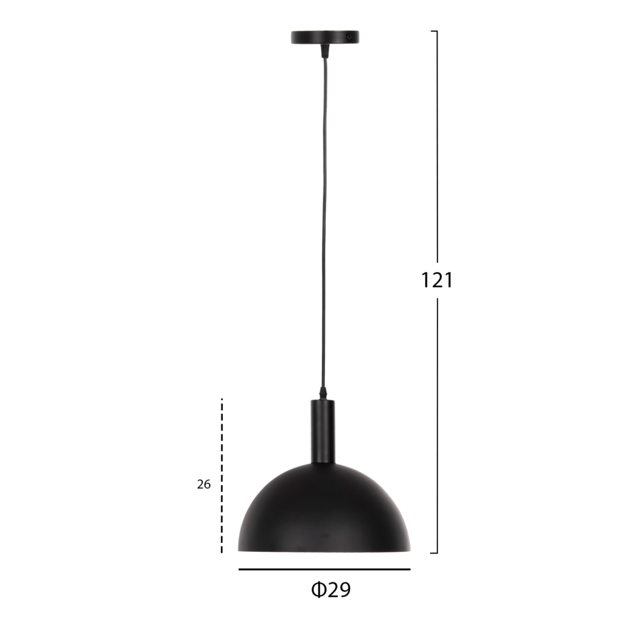 CEILING PENDANT LAMP HM4110 BLACK METAL BELL Φ29Χ121Hcm. [2]