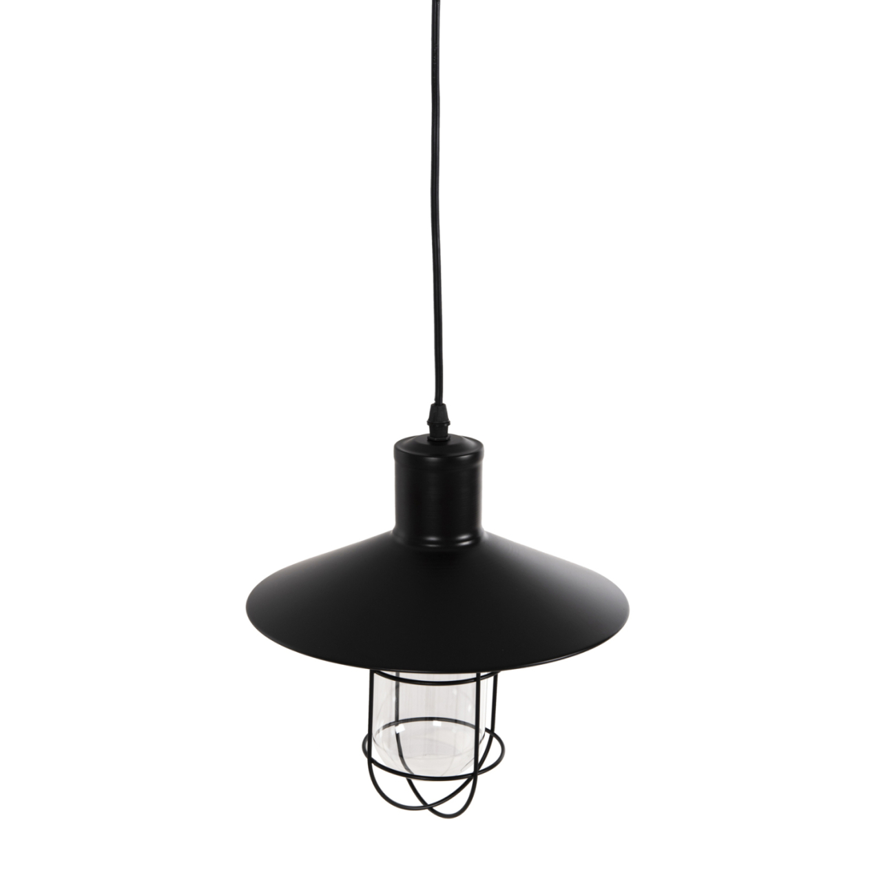 CEILING PENDANT LAMP HM4119 BLACK METAL-GLASS Φ26x125Hcm. [3]