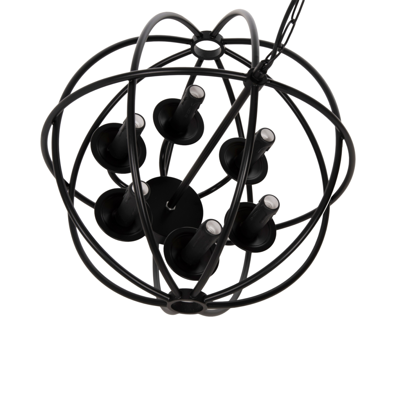 CEILING PENDANT LAMP HM4127 BLACK METAL SPHERE 6-LIGHT Φ42x108Hcm. [4]