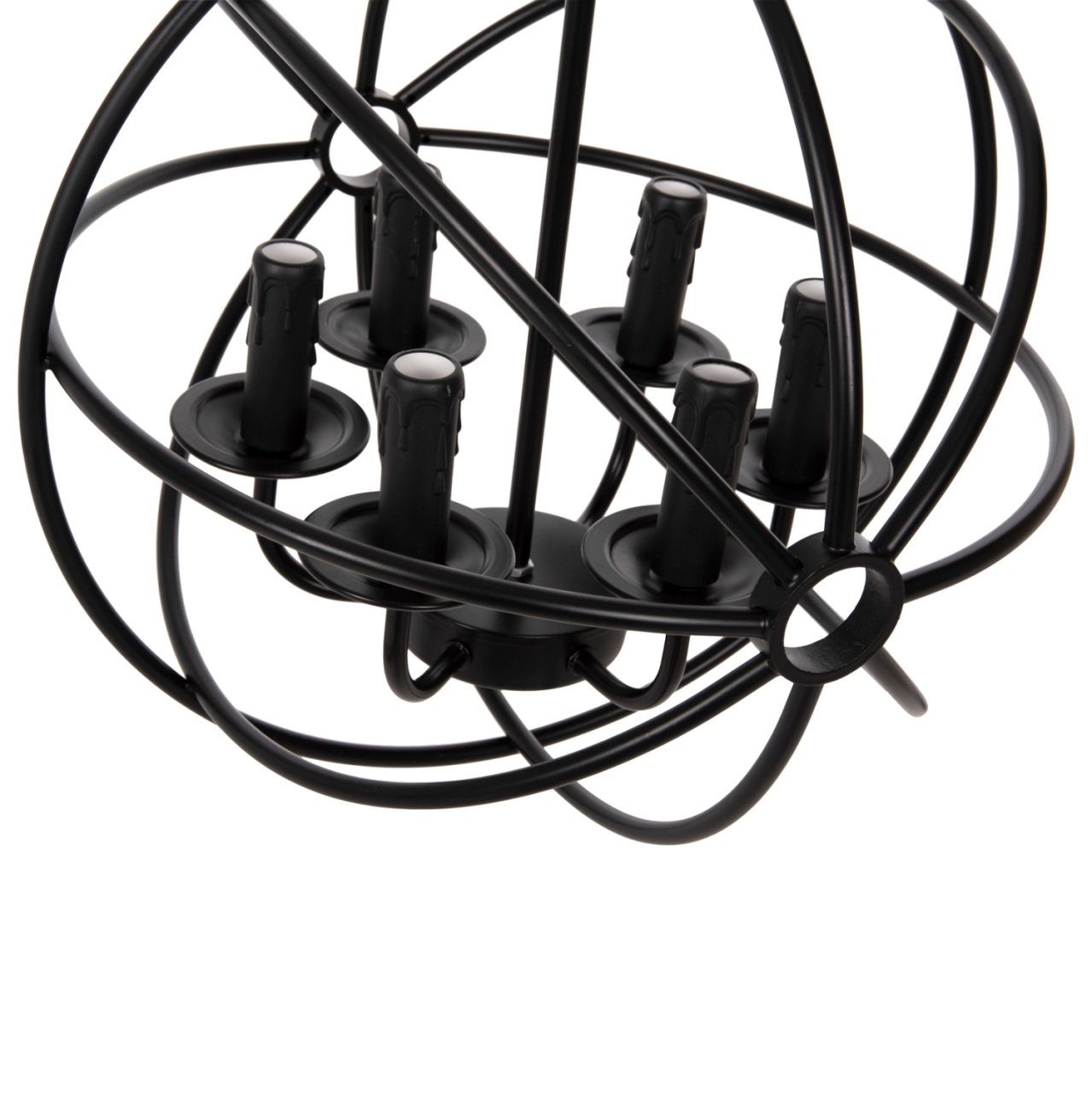CEILING PENDANT LAMP HM4127 BLACK METAL SPHERE 6-LIGHT Φ42x108Hcm. [5]