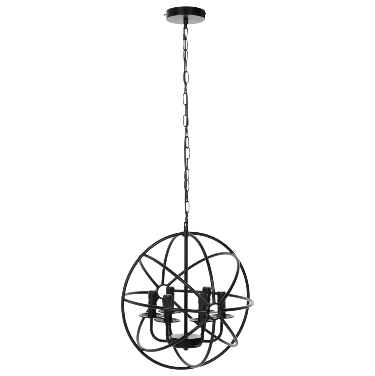 CEILING PENDANT LAMP HM4127 BLACK METAL SPHERE 6-LIGHT Φ42x108Hcm. [3]