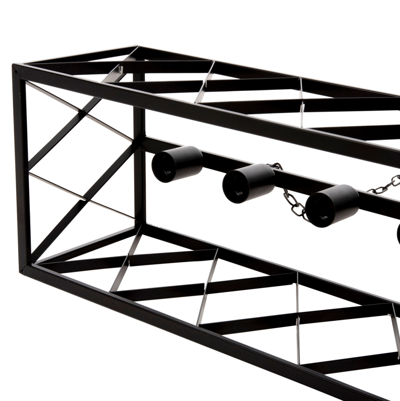 CEILING PENDANT LAMP HM4128 6LIGHTS-BLACK METAL FRAME 77,5x25x101Hcm. [5]
