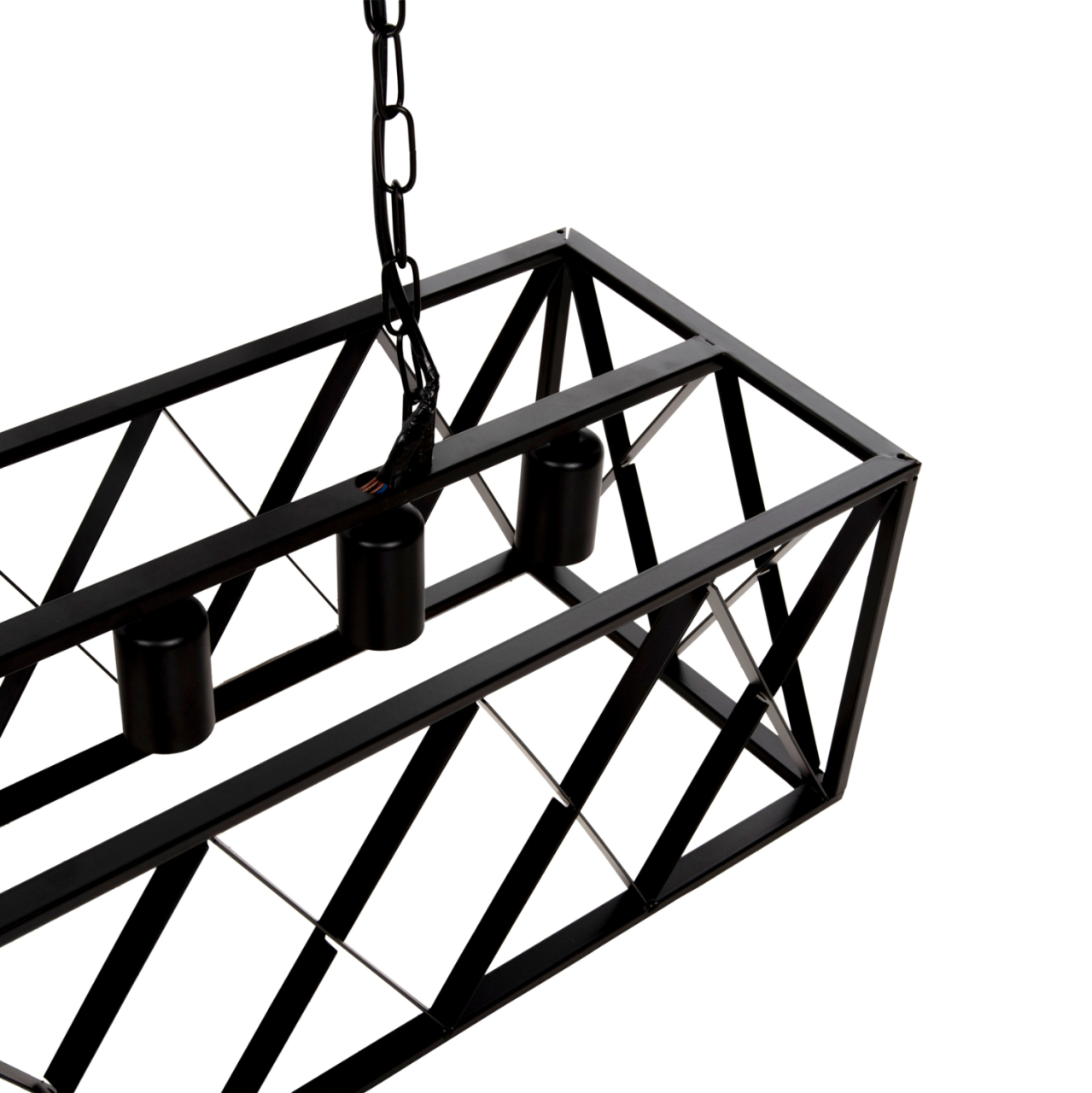 CEILING PENDANT LAMP HM4128 6LIGHTS-BLACK METAL FRAME 77,5x25x101Hcm. [6]