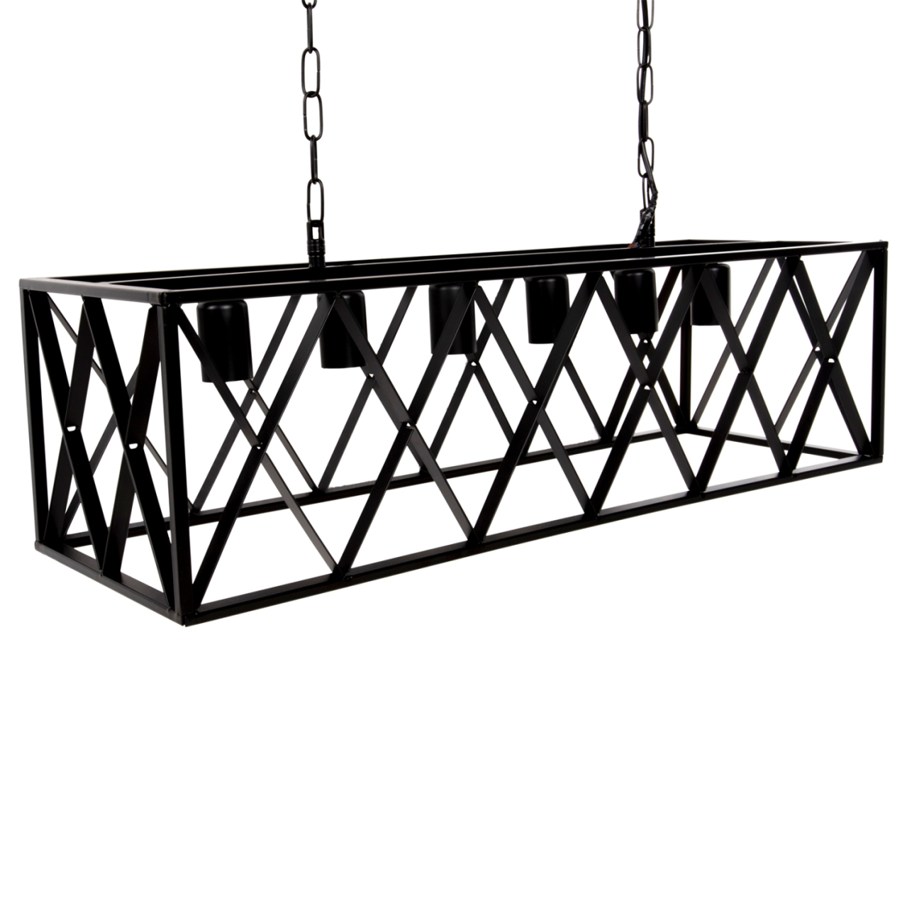 CEILING PENDANT LAMP HM4128 6LIGHTS-BLACK METAL FRAME 77,5x25x101Hcm. [4]