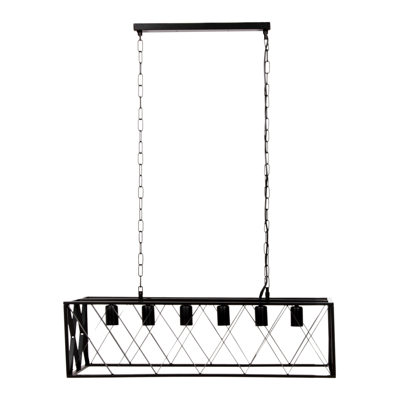 CEILING PENDANT LAMP HM4128 6LIGHTS-BLACK METAL FRAME 77,5x25x101Hcm. [3]