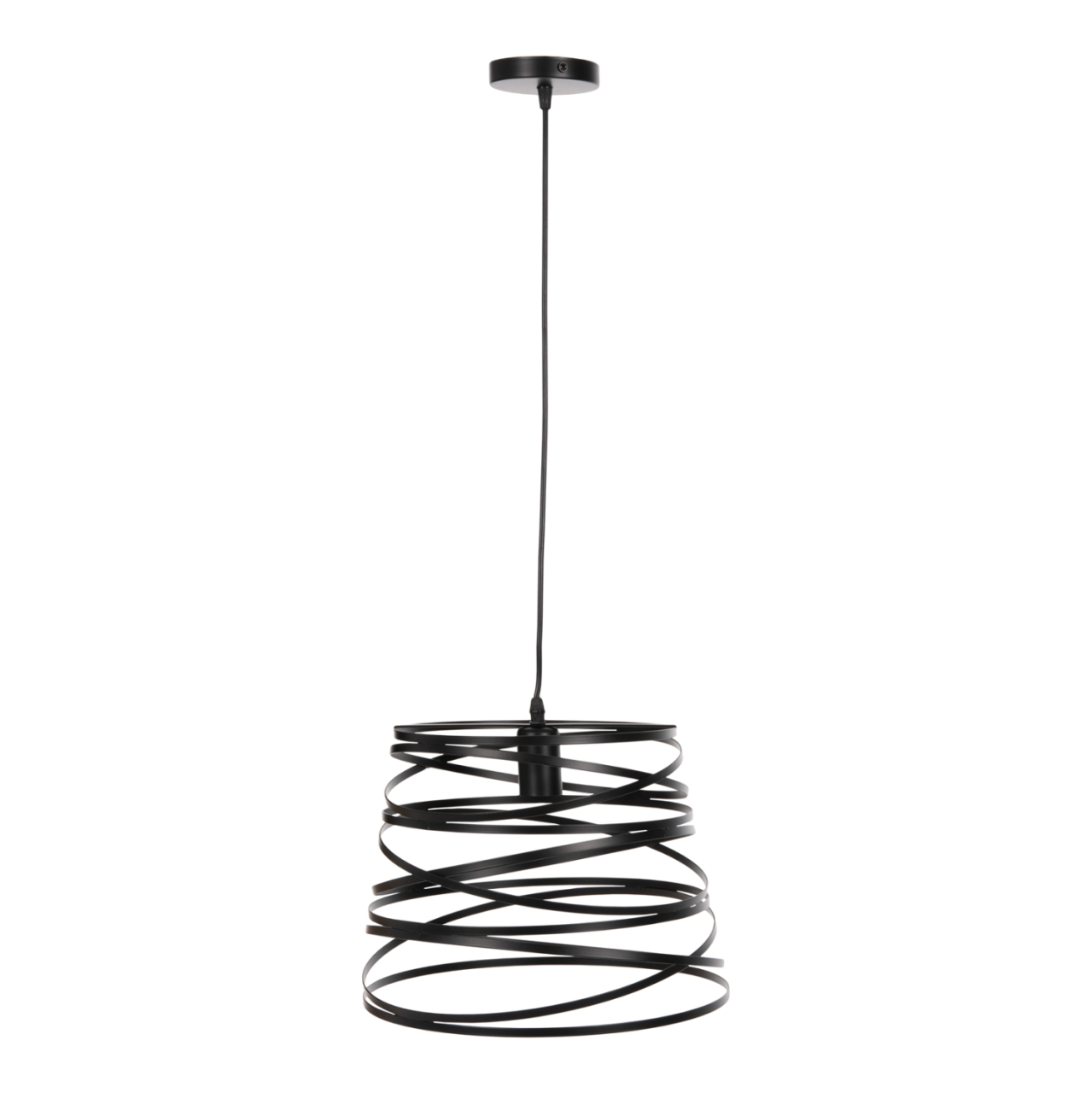 CEILING PENDANT LAMP HM4129 BLACK METAL CYLINDRICAL CAP 22-33x130Hcm. [3]