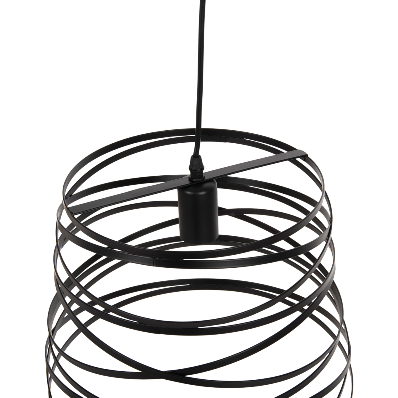 CEILING PENDANT LAMP HM4129 BLACK METAL CYLINDRICAL CAP 22-33x130Hcm. [5]