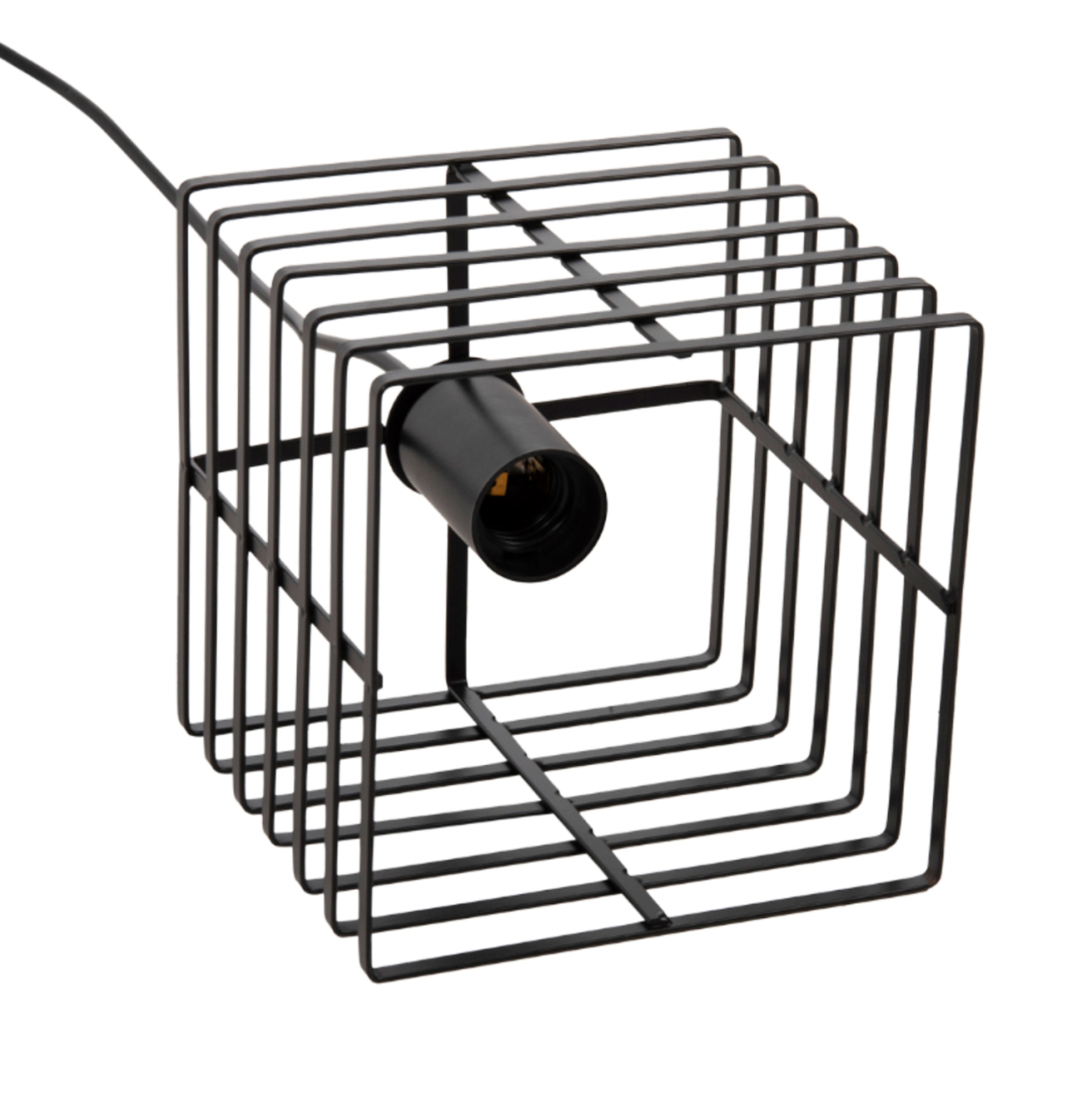 CEILING PENDANT LAMP HM4131 BLACK METAL CAP 16x16x124Hcm. [6]
