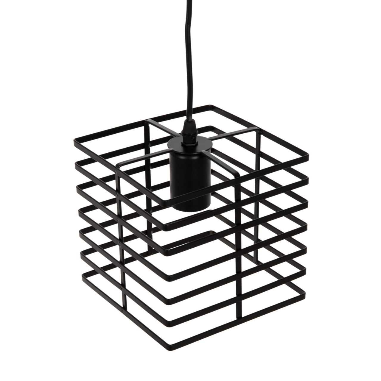 CEILING PENDANT LAMP HM4131 BLACK METAL CAP 16x16x124Hcm. [4]