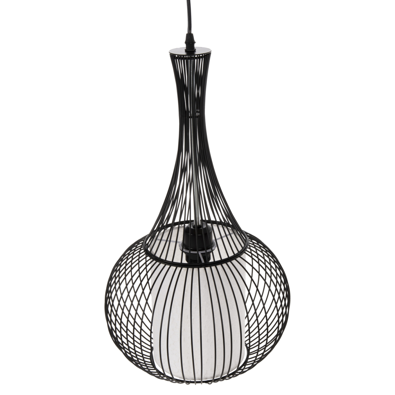 CEILING PENDANT LAMP HM4132 BLACK METAL Φ30x50H cm. [4]
