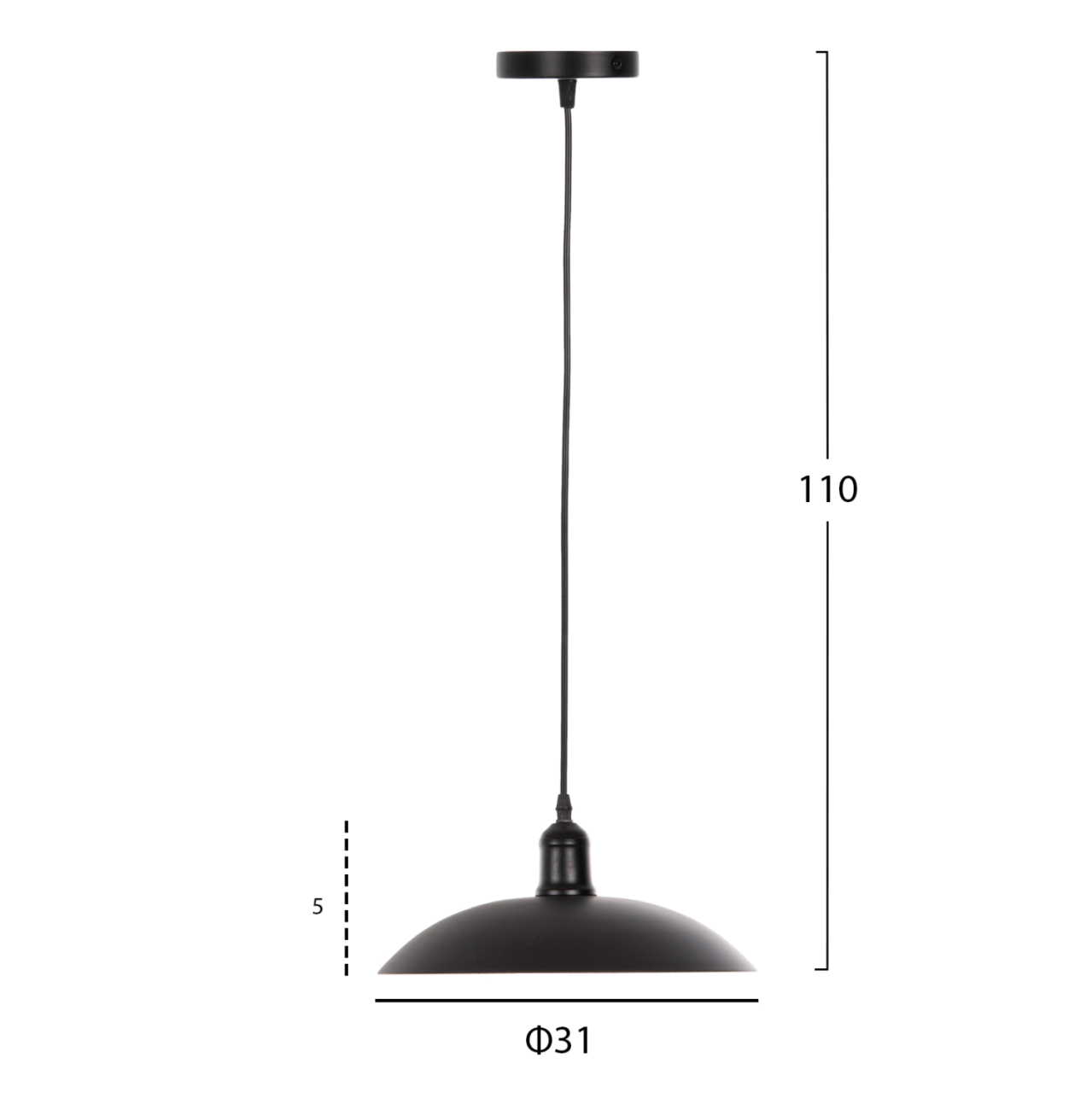 CEILING PENDANT LAMP HM4135 BLACK METAL CAP Φ31x110H cm. [2]