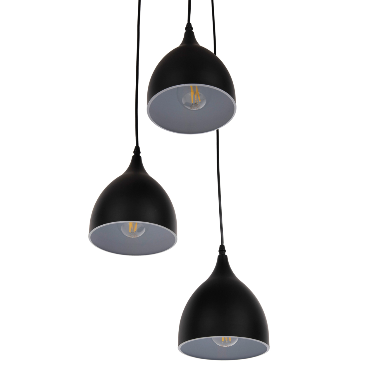 CEILING PENDANT LAMP HM4137 3-LIGHT BLACK METAL Φ33x33-115Hcm. [5]