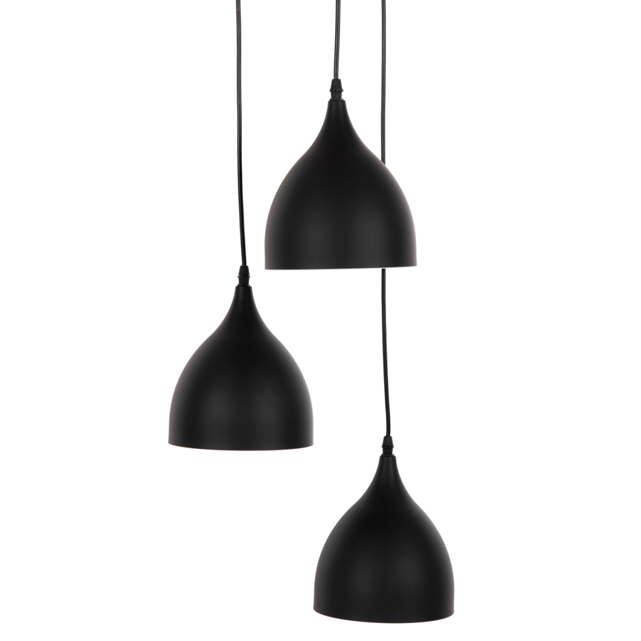 CEILING PENDANT LAMP HM4137 3-LIGHT BLACK METAL Φ33x33-115Hcm. [4]