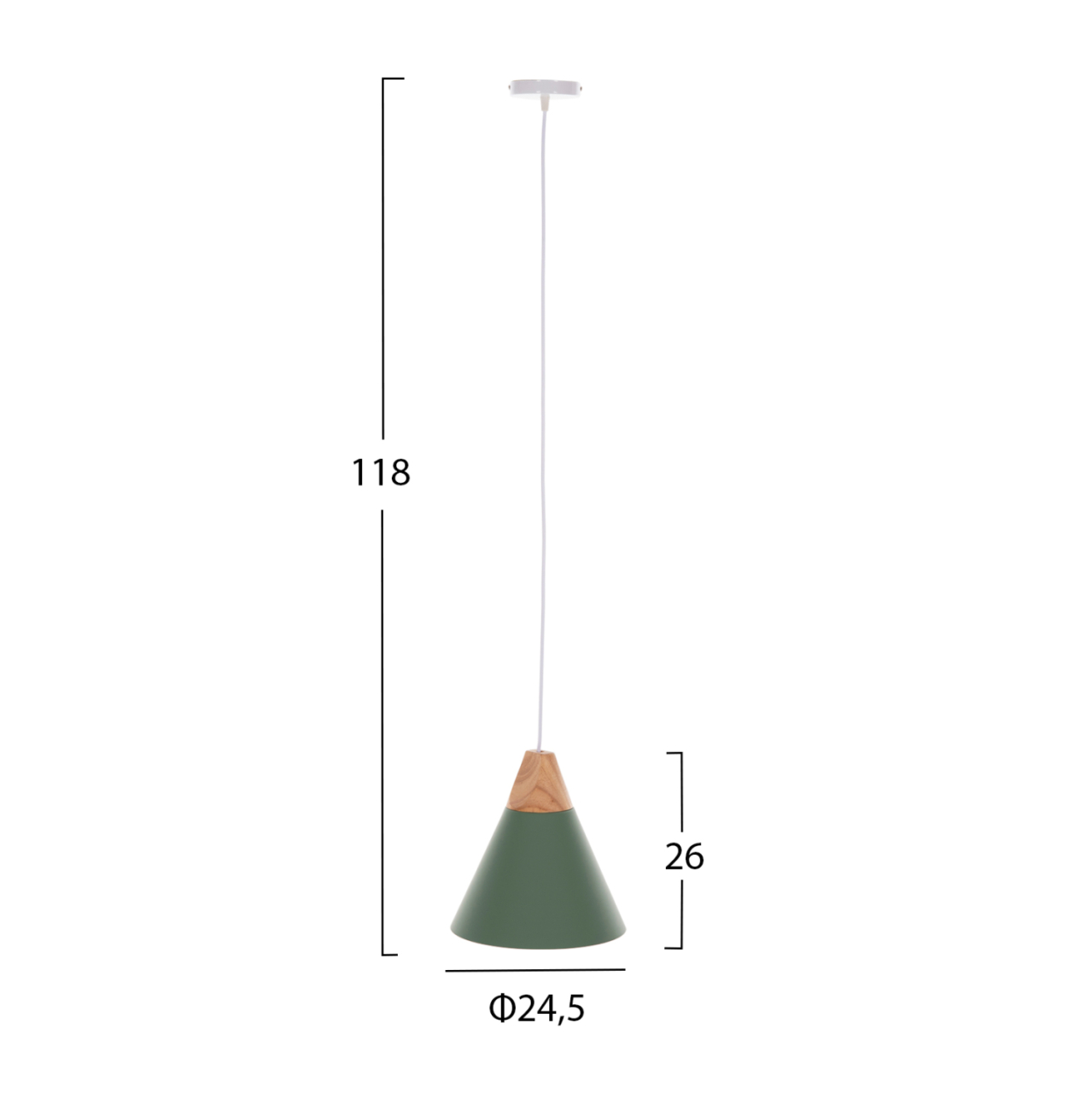 CEILING PENDANT LAMP HM4147 GREEN METAL CAP Φ25x118Hcm. [2]