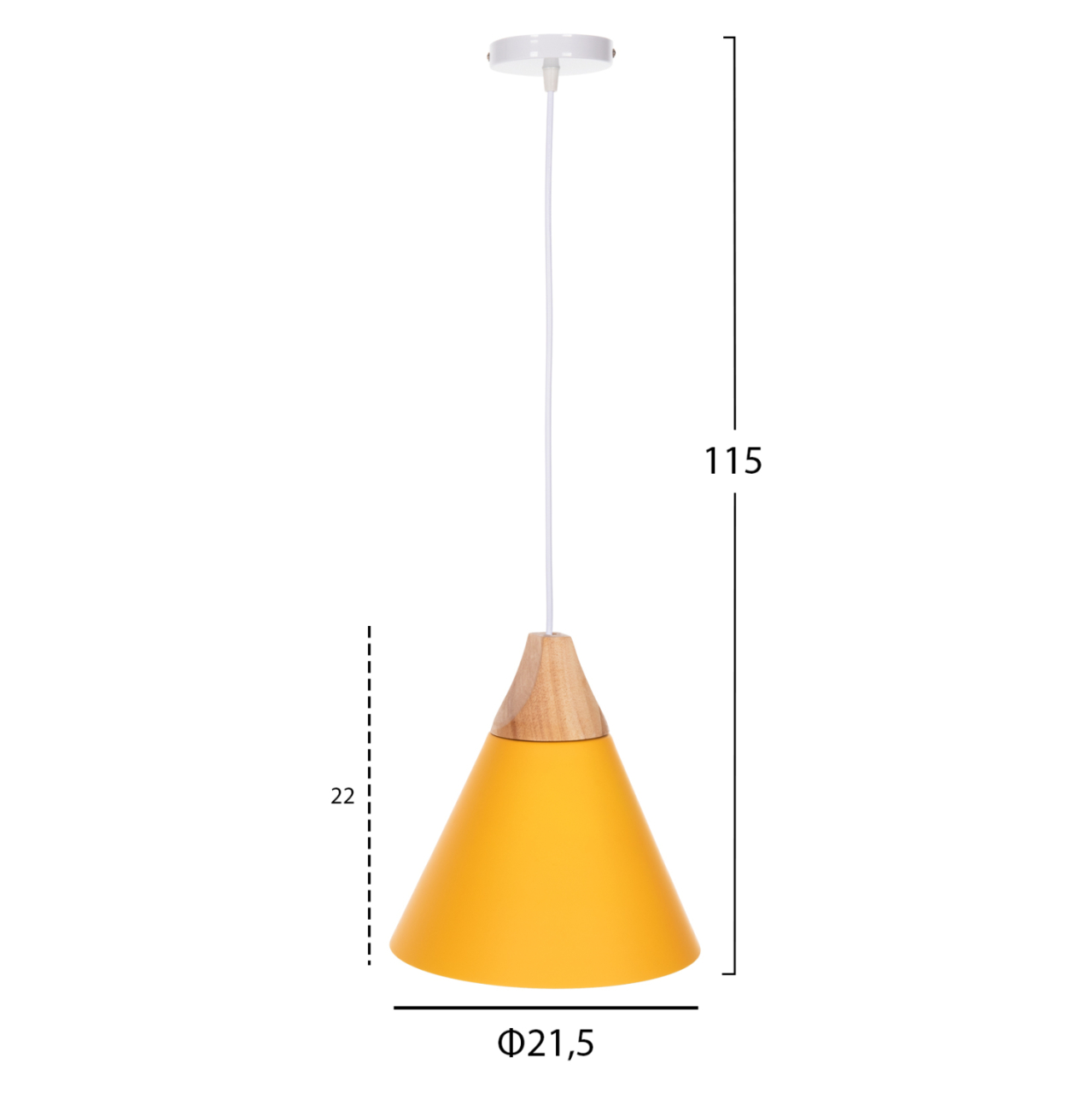 CEILING PENDANT LAMP HM4151 YELLOW METAL CAP Φ21,5x115Hcm. [2]