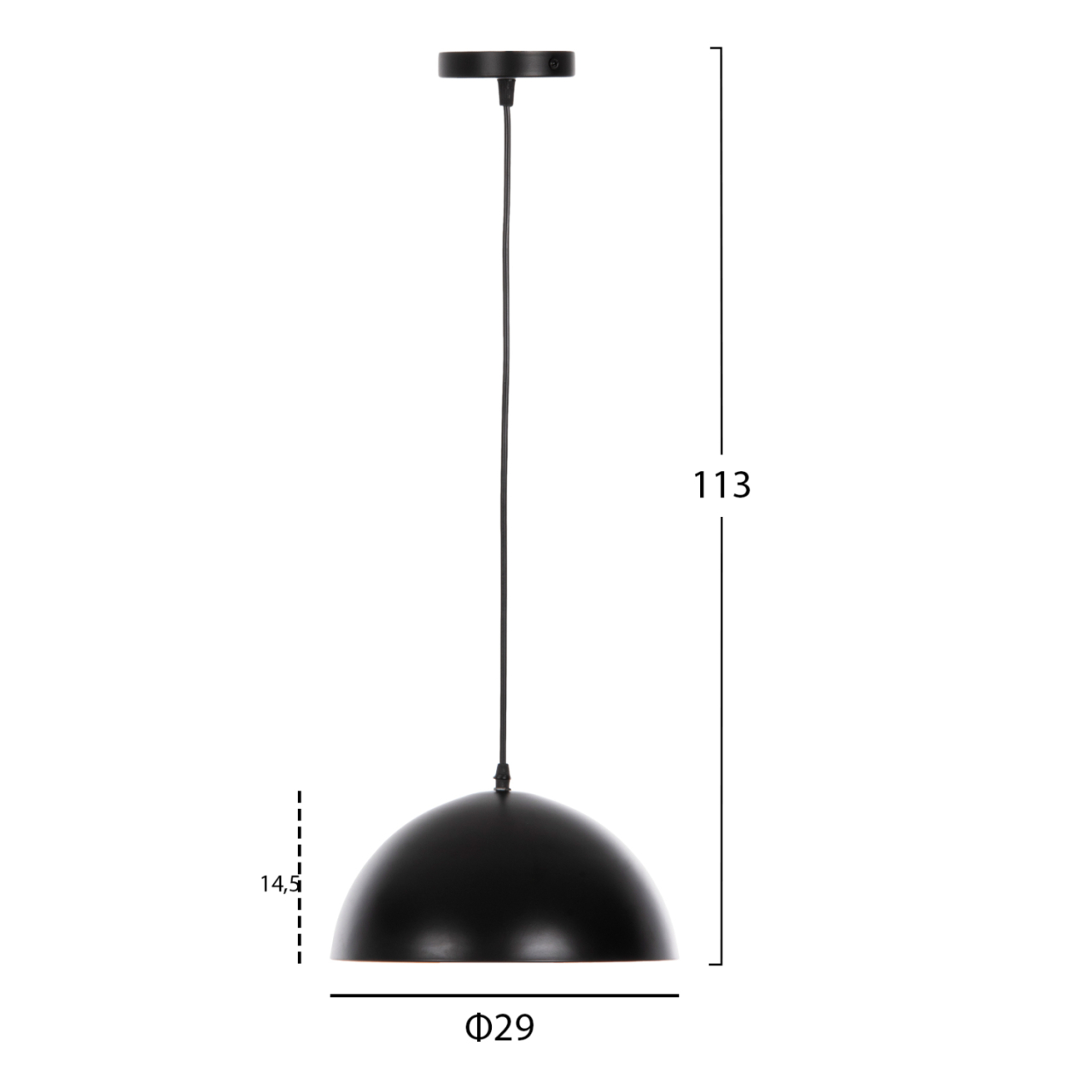 CEILING PENDANT LAMP HM4153 BLACK-GOLD ALUMINUM CAP Φ29x113H cm. [2]